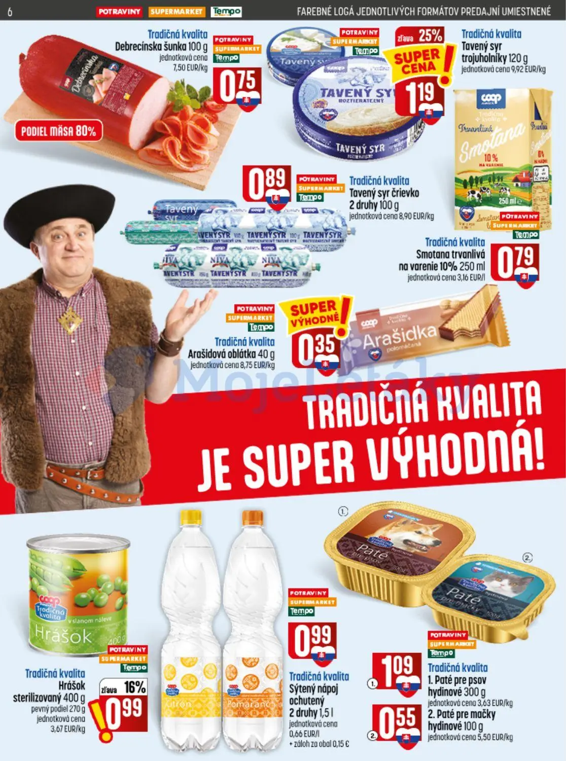 Coop Jednota leták, strana 6 z 32 — Tavený syr trojuholníky, Hrášok sterilizovaný, Debrecínska šunka