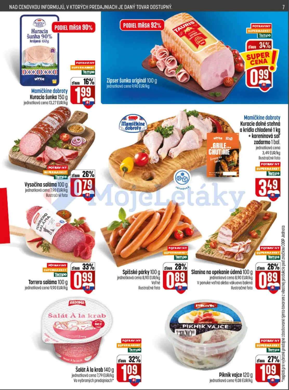 Coop Jednota leták, strana 7 z 32 — Zipser šunka originál, Šalát À la krab, Torrero saláma
