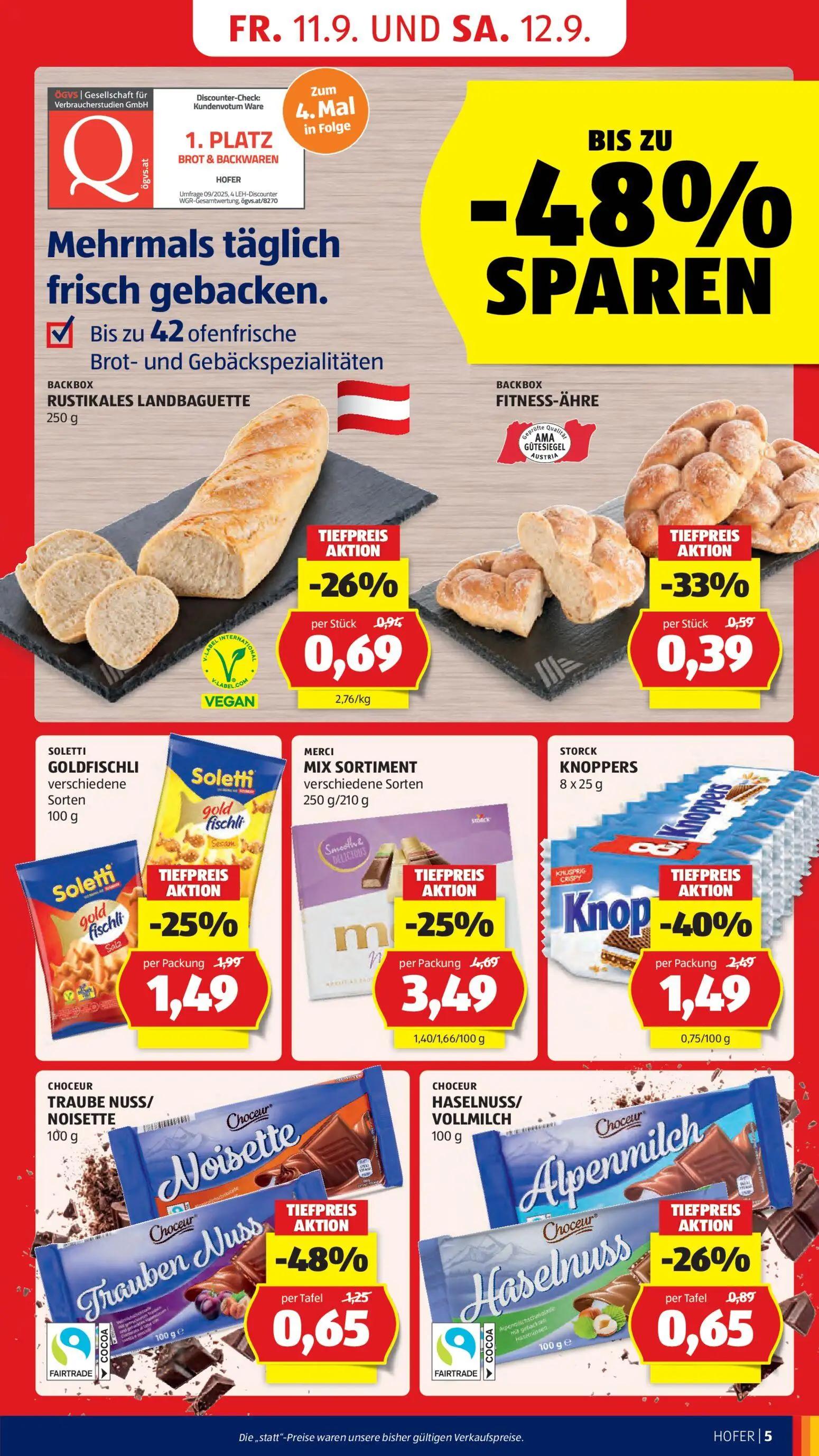 Hofer Prospekt, Seite 13 von 47 — MERCI MIX SORTIMENT, STORCK KNOPPERS, CHOCEUR TRAUBE NUSS/ NOISETTE
