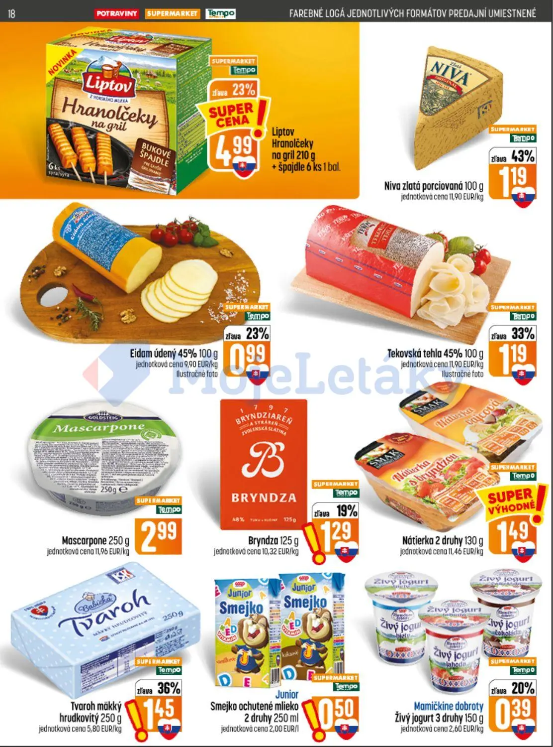 Coop Jednota leták, strana 18 z 32 — Liptov Hranolčeky na gril, Niva zlatá porciovaná, Tvaroh mäkký hrudkovitý