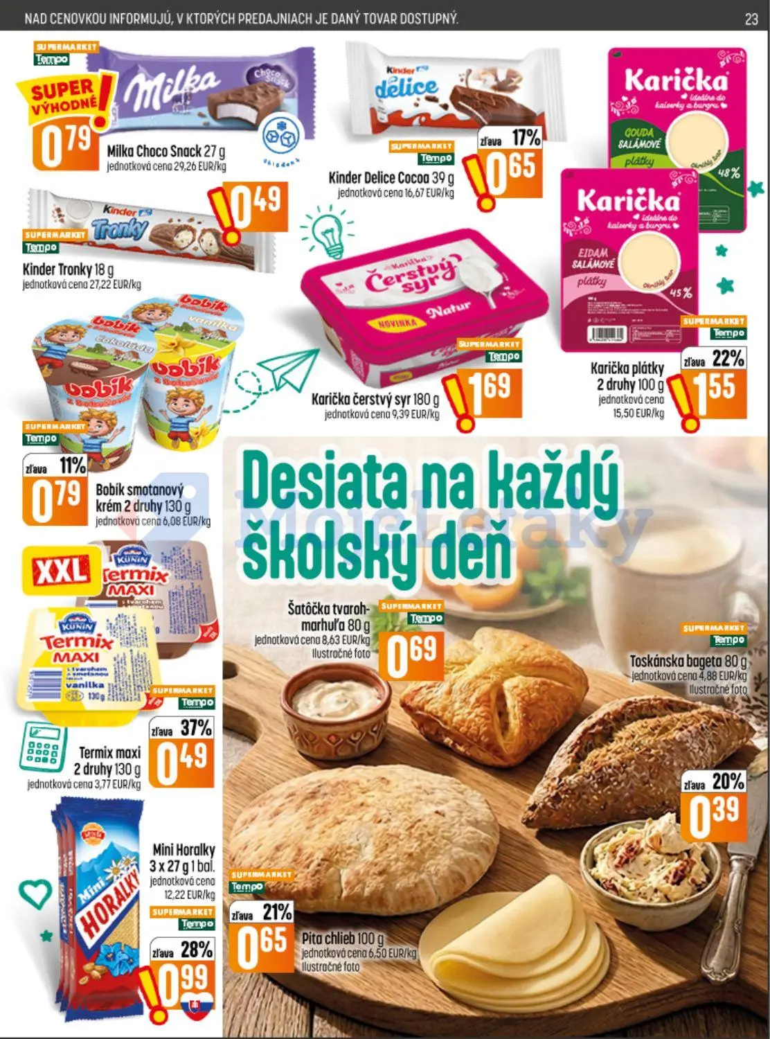 Coop Jednota leták, strana 23 z 32 — Karička plátky, Mini Horalky, Termix maxi