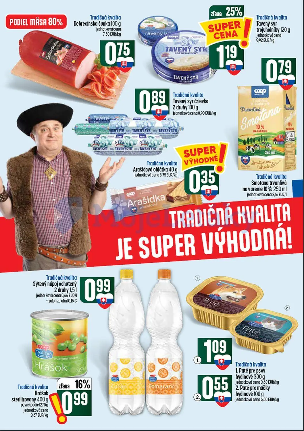 Coop Tempo leták, strana 10 z 60 — Tavený syr, Hrášok sterilizovaný, Debrecínska šunka