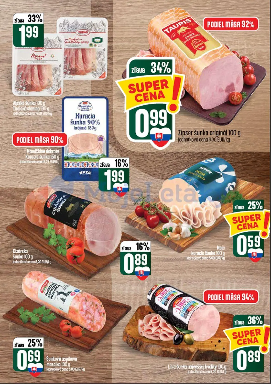 Coop Tempo leták, strana 15 z 60 — Alpská šunka, Tirolská slanina, Zipser šunka originál