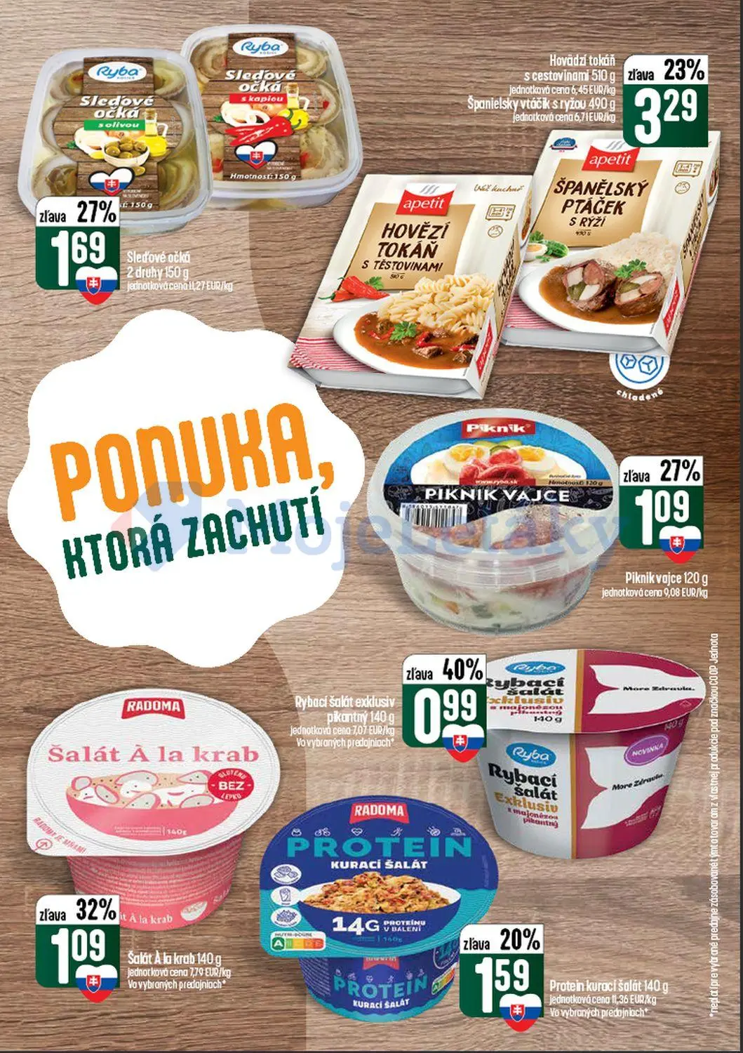 Coop Tempo leták, strana 17 z 60 — Hovädzí tokáň s cestovinami, Španielsky vtáčik s ryžou, Rybací šalát exklusiv pikantný