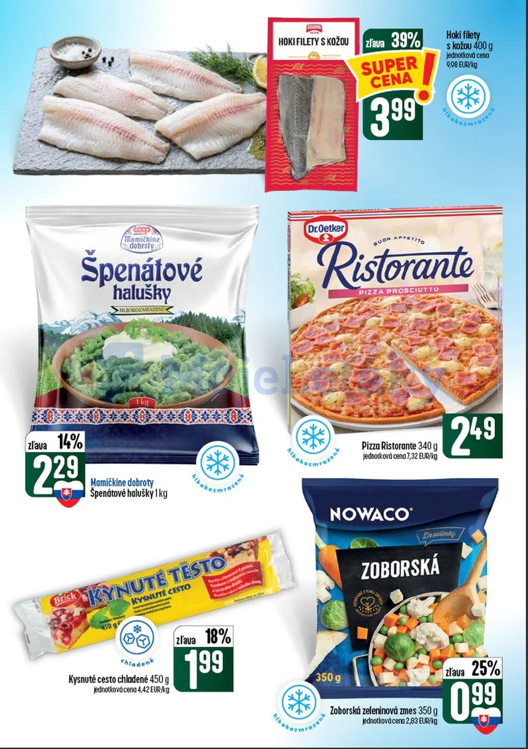 Coop Tempo leták, strana 18 z 60 — Hoki filety s kožou, Kysnuté cesto chladené, Mamičkine dobroty Špenátové halušky