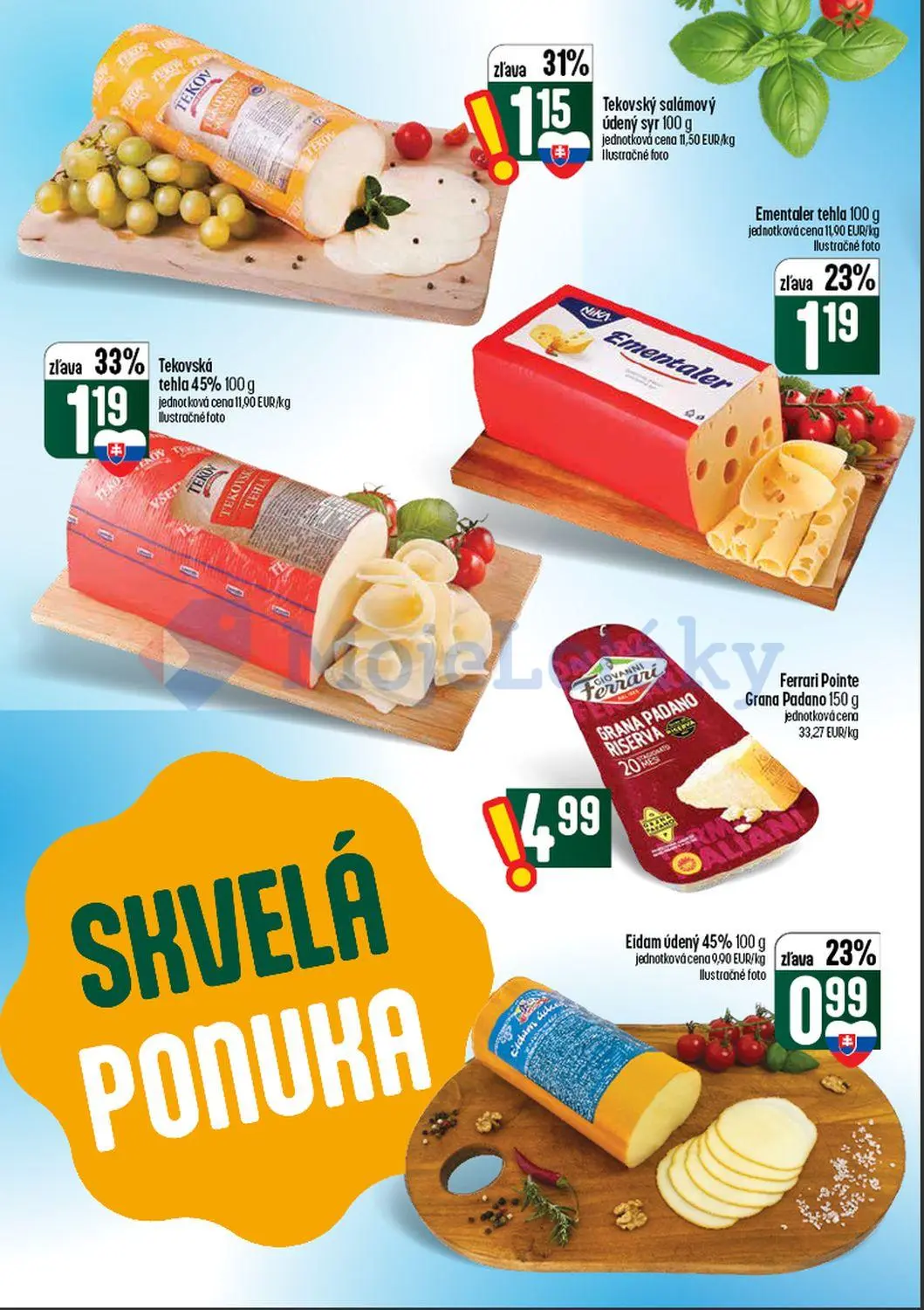 Coop Tempo leták, strana 20 z 60 — Tekovská tehla 45%, Tekovský salámový údený syr, Ementaler tehla