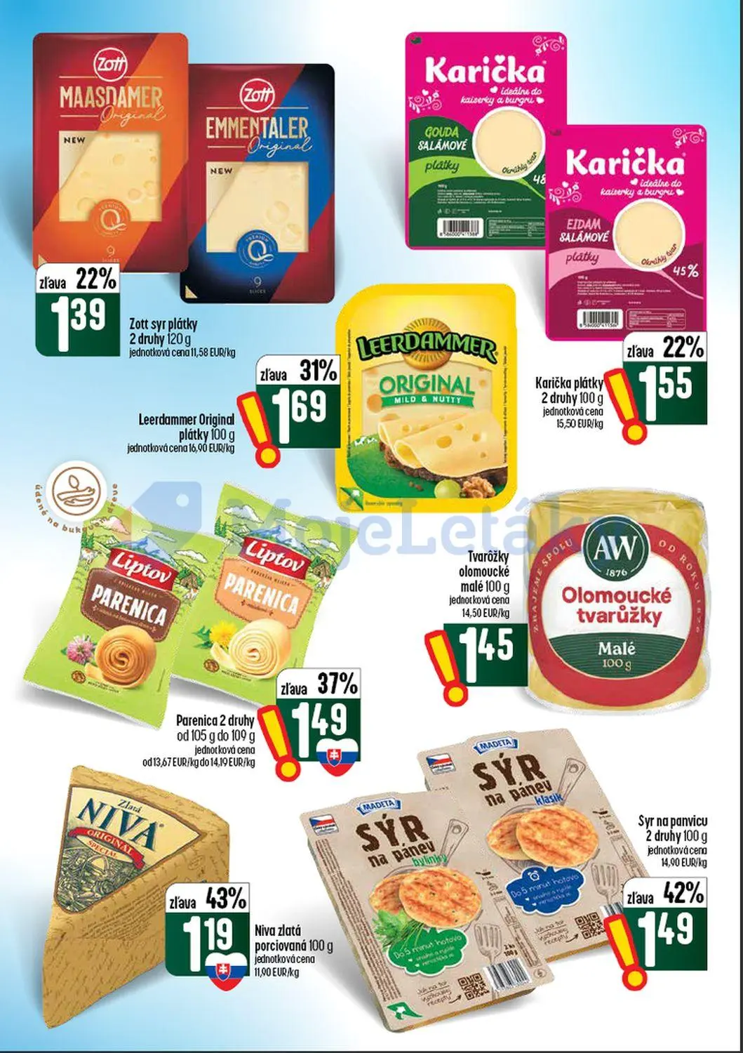 Coop Tempo leták, strana 21 z 60 — Syr na panvicu, Niva zlatá porciovaná, Parenica