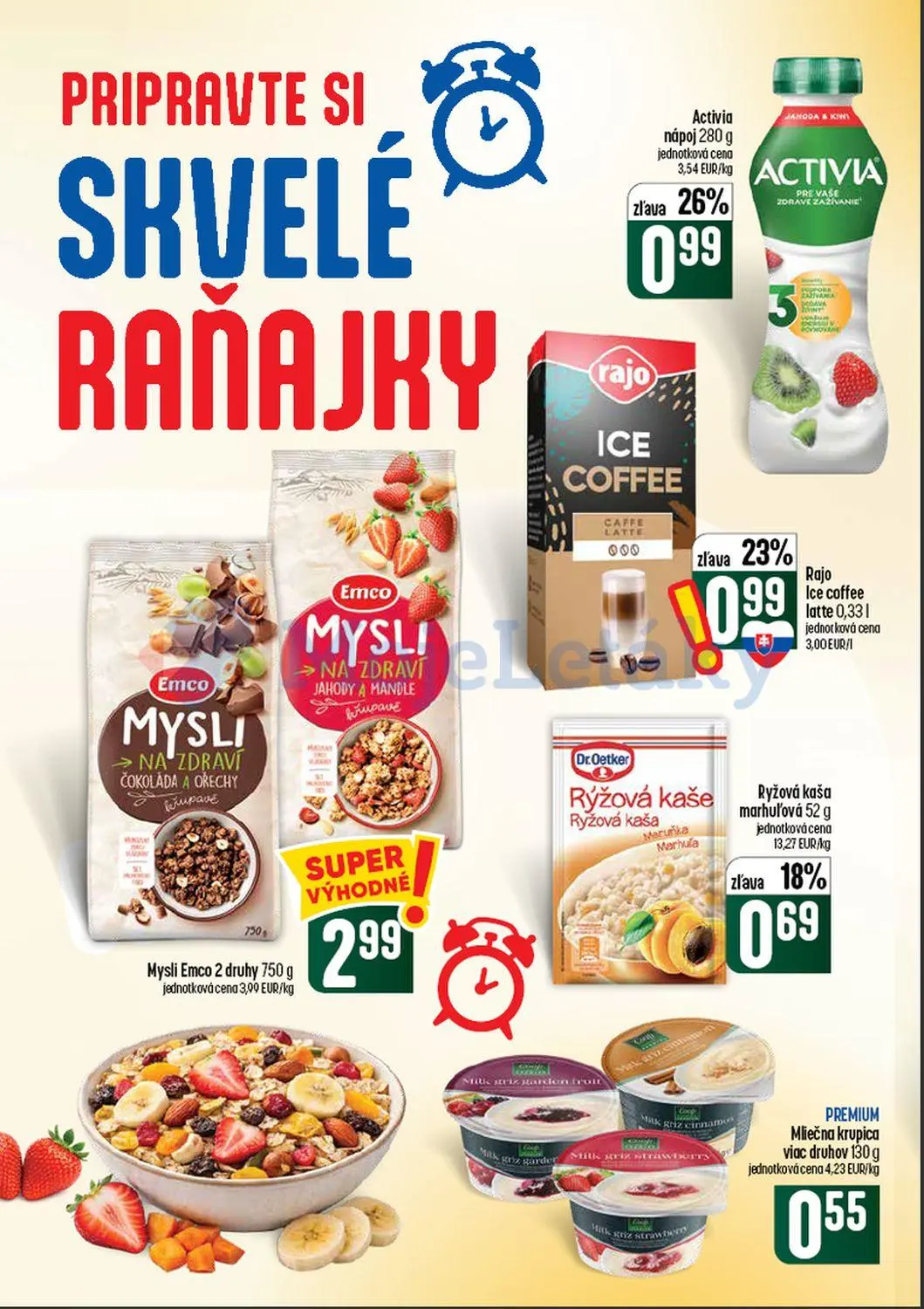 Coop Tempo leták, strana 30 z 60 — Activia nápoj, Rajo Ice coffee latte, Ryžová kaša marhuľová