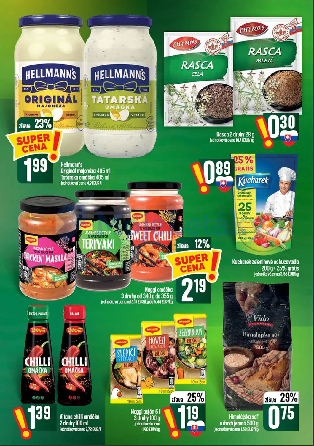 Coop Tempo leták, strana 35 z 60 — Hellmann's Originál majonéza, Hellmann's Tatárska omáčka, Maggi bujón SLEPAČÍ