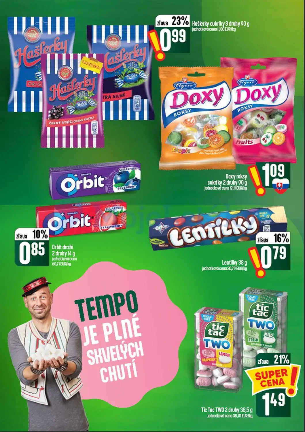 Coop Tempo leták, strana 42 z 60 — Tic Tac TWO 2 druhy, Hašlerky cukríky 3 druhy, Lentilky