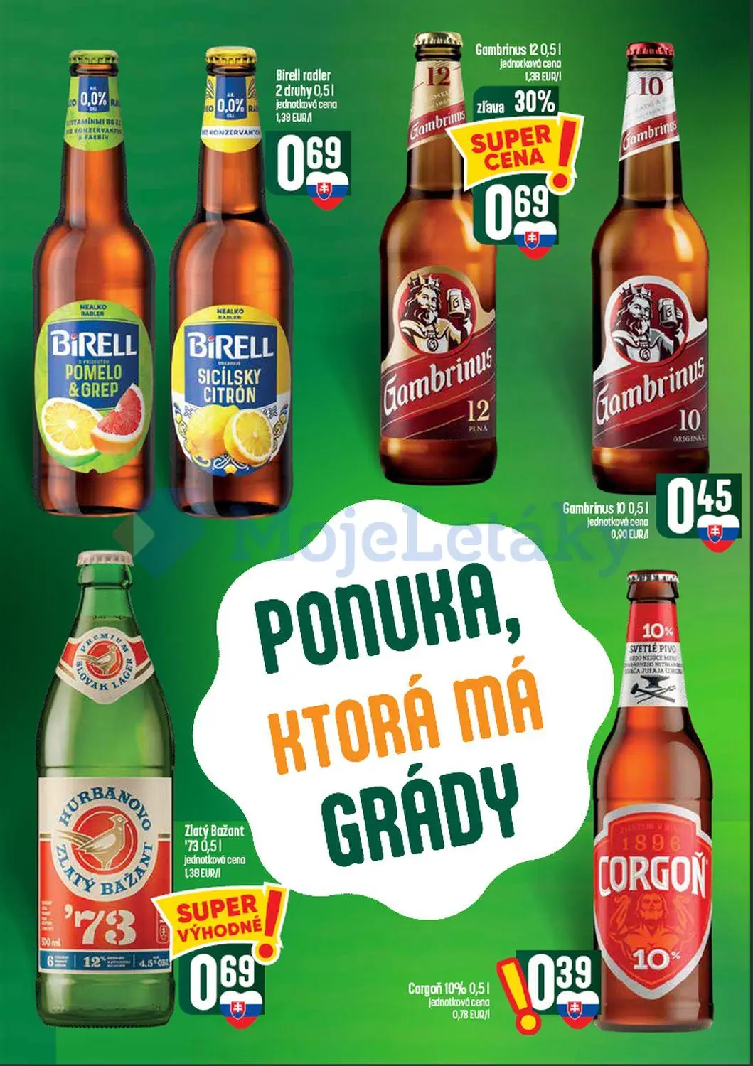 Coop Tempo leták, strana 52 z 60 — Gambrinus 12, Birell radler 2 druhy, Gambrinus 10