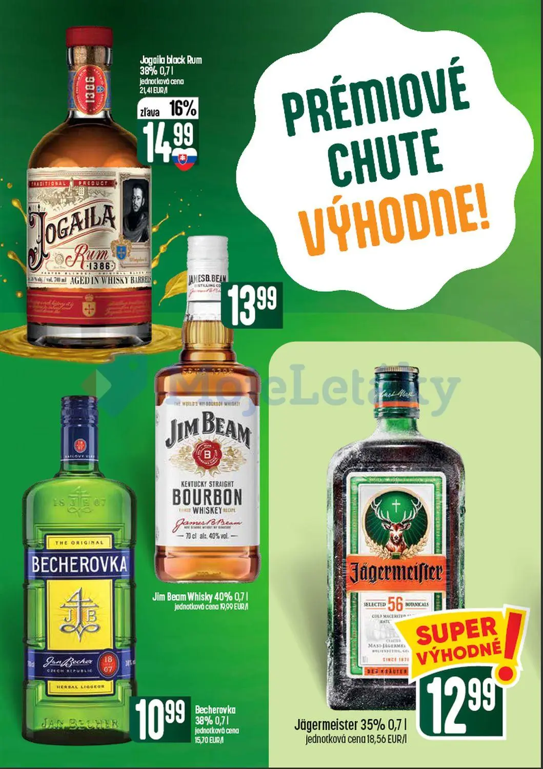Coop Tempo leták, strana 54 z 60 — Jogaila black Rum, Jim Beam Whisky, Becherovka