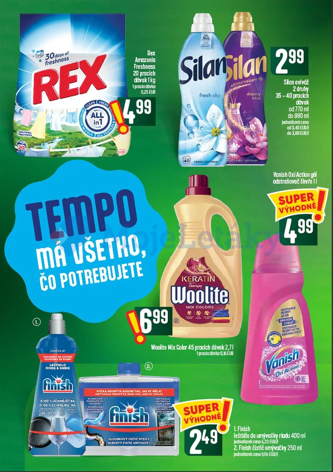 Coop Tempo leták, strana 56 z 60 — Rex Amazonia Freshness, Silan aviváž 2 druhy, Woolite Mix Color