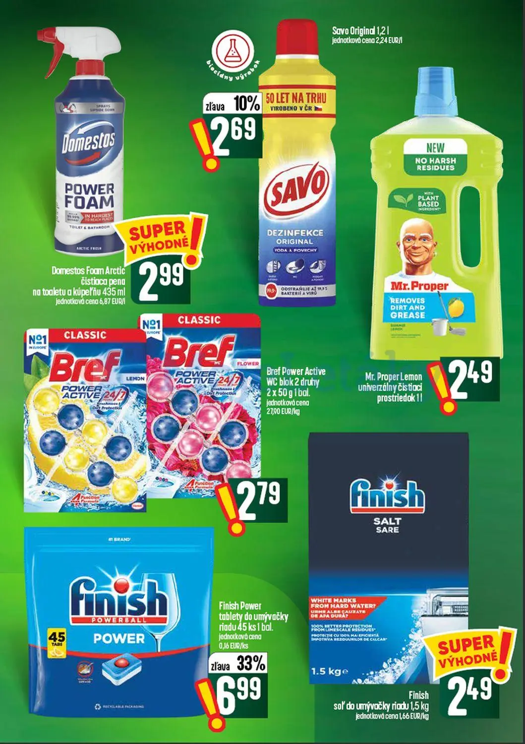 Coop Tempo leták, strana 57 z 60 — Finish Power tablety do umývačky riadu, Savo Original, Domestos Foam Arctic čistiaca pena…
