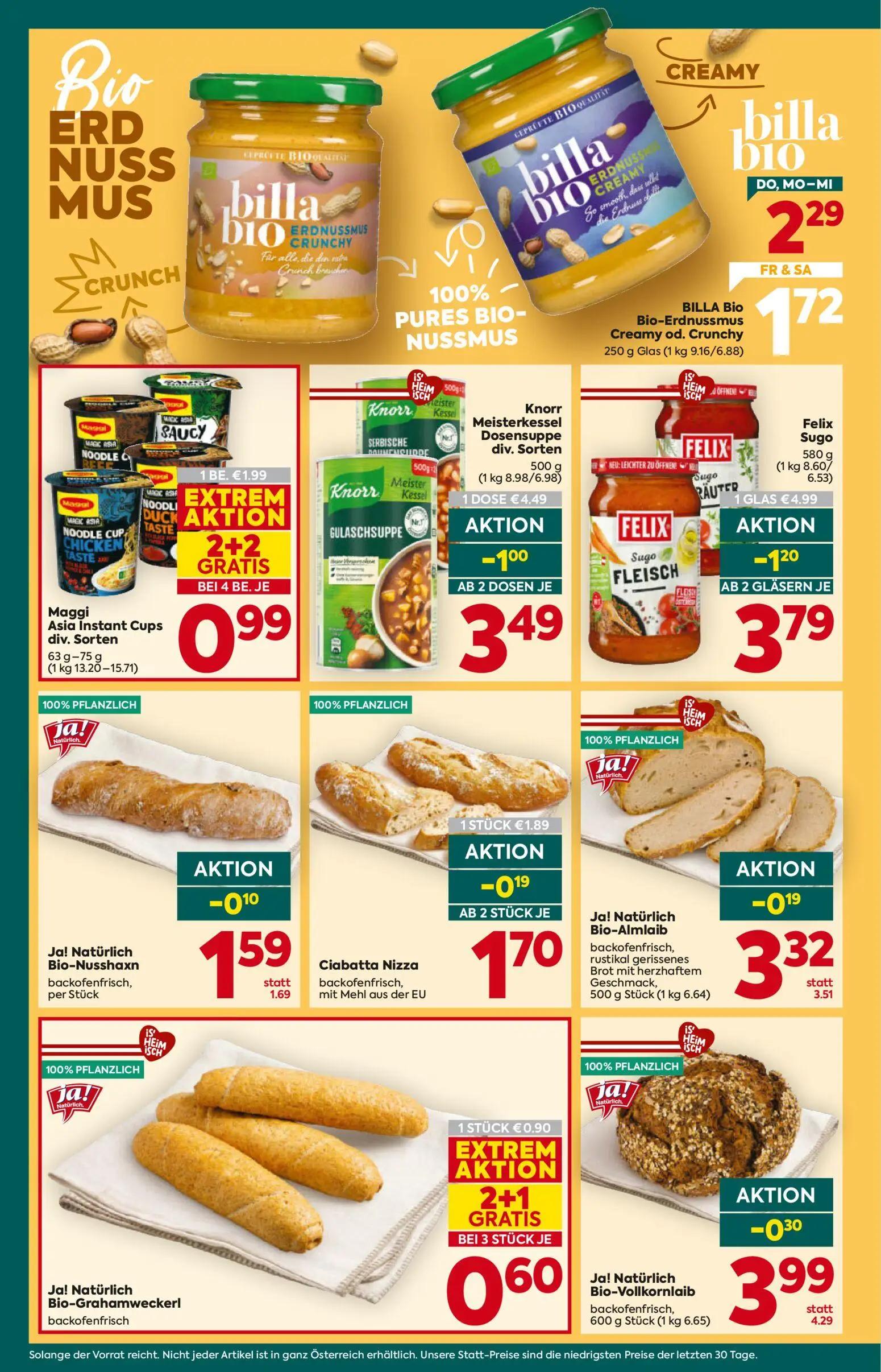 Billa Plus Prospekt, Seite 12 von 16 — Felix Sugo, Maggi Asia Instant Cups div. Sorten, Knorr Meisterkessel Dosensuppe div. …