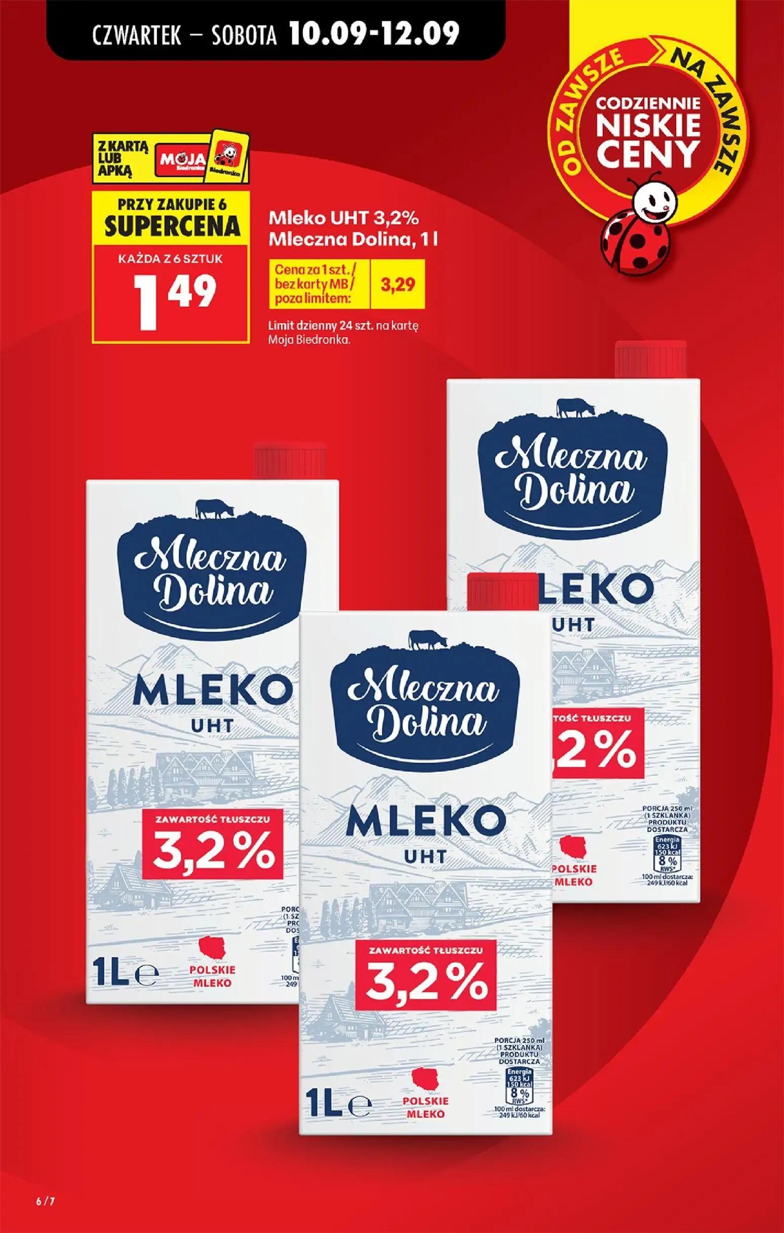 Biedronka gazetka, strona 8 z 95 — Mleko UHT Mleczna Dolina