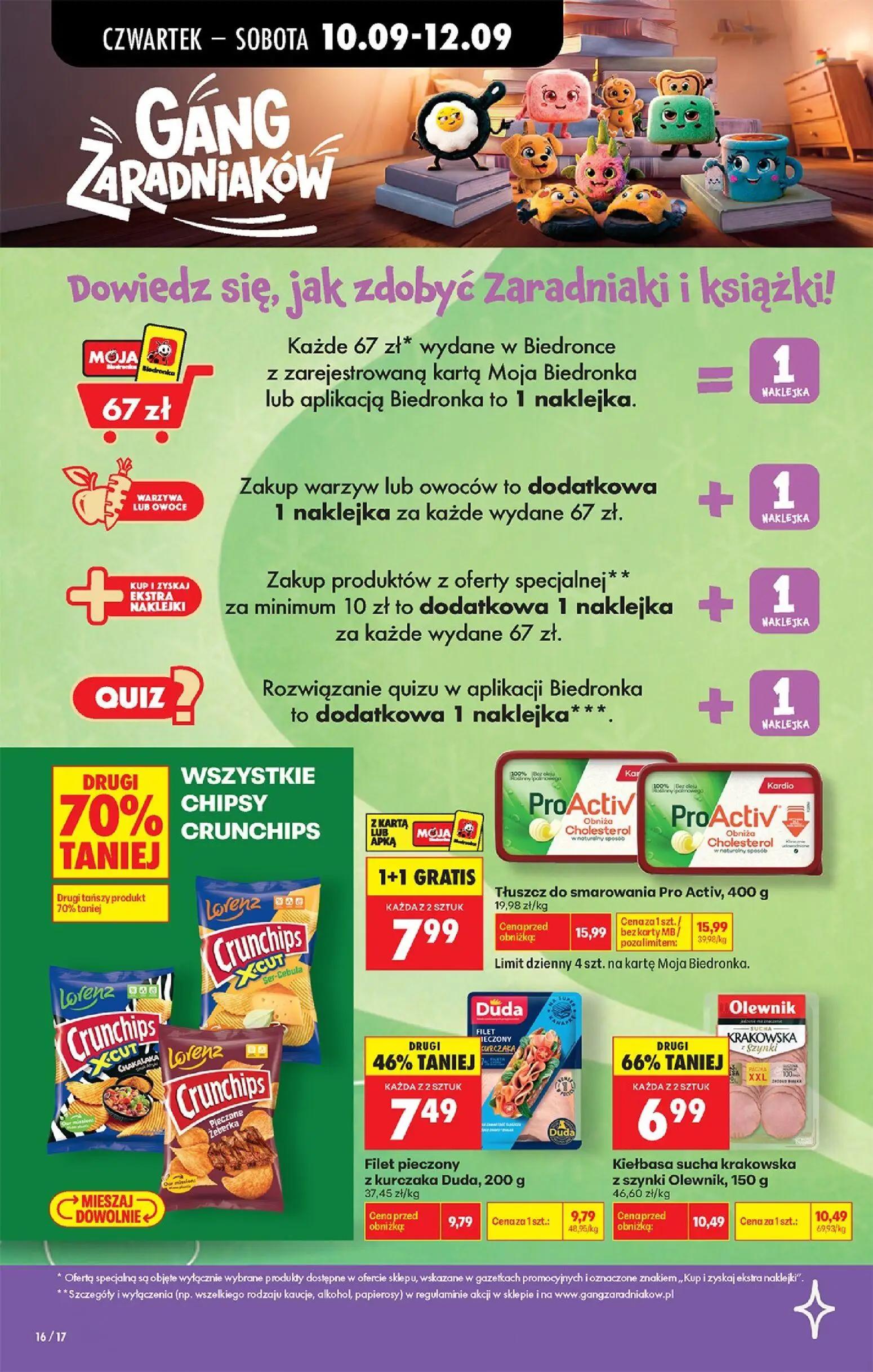 Biedronka gazetka, strona 30 z 95 — CHIPSY CRUNCHIPS, Kiełbasa sucha krakowska z szynki Olewnik, Filet pieczony z kurczaka D…