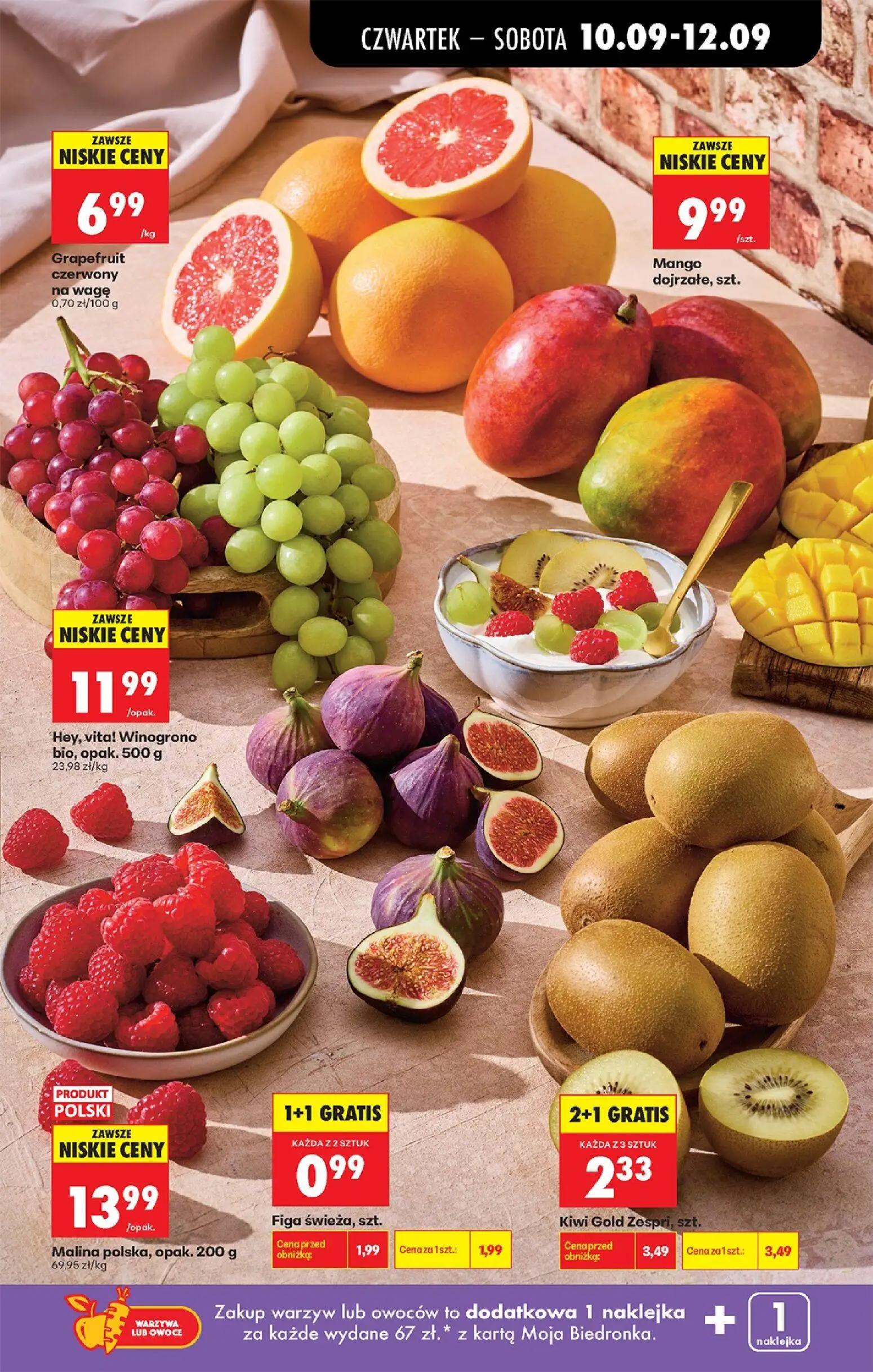 Biedronka gazetka, strona 37 z 95 — Kiwi Gold Zespri, Figa świeża, Grapefruit czerwony na wagę