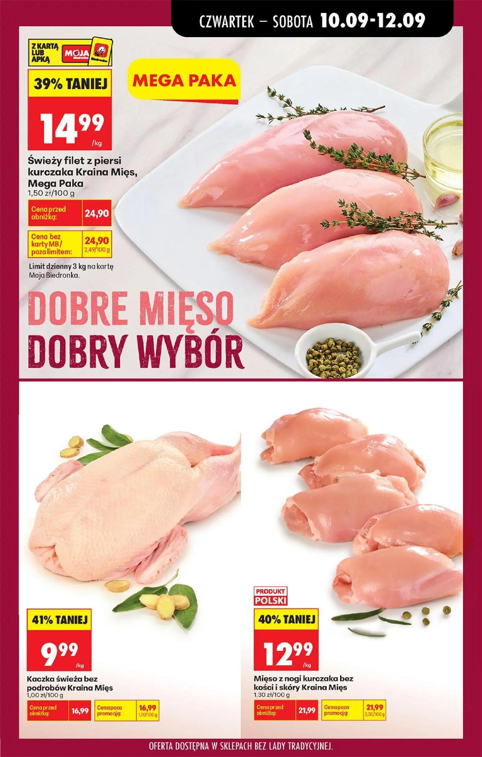 Biedronka gazetka, strona 41 z 95 — Świeży filet z piersi kurczaka Kraina Mięs, Mega Paka, Mięso z nogi kurczaka bez kości i…