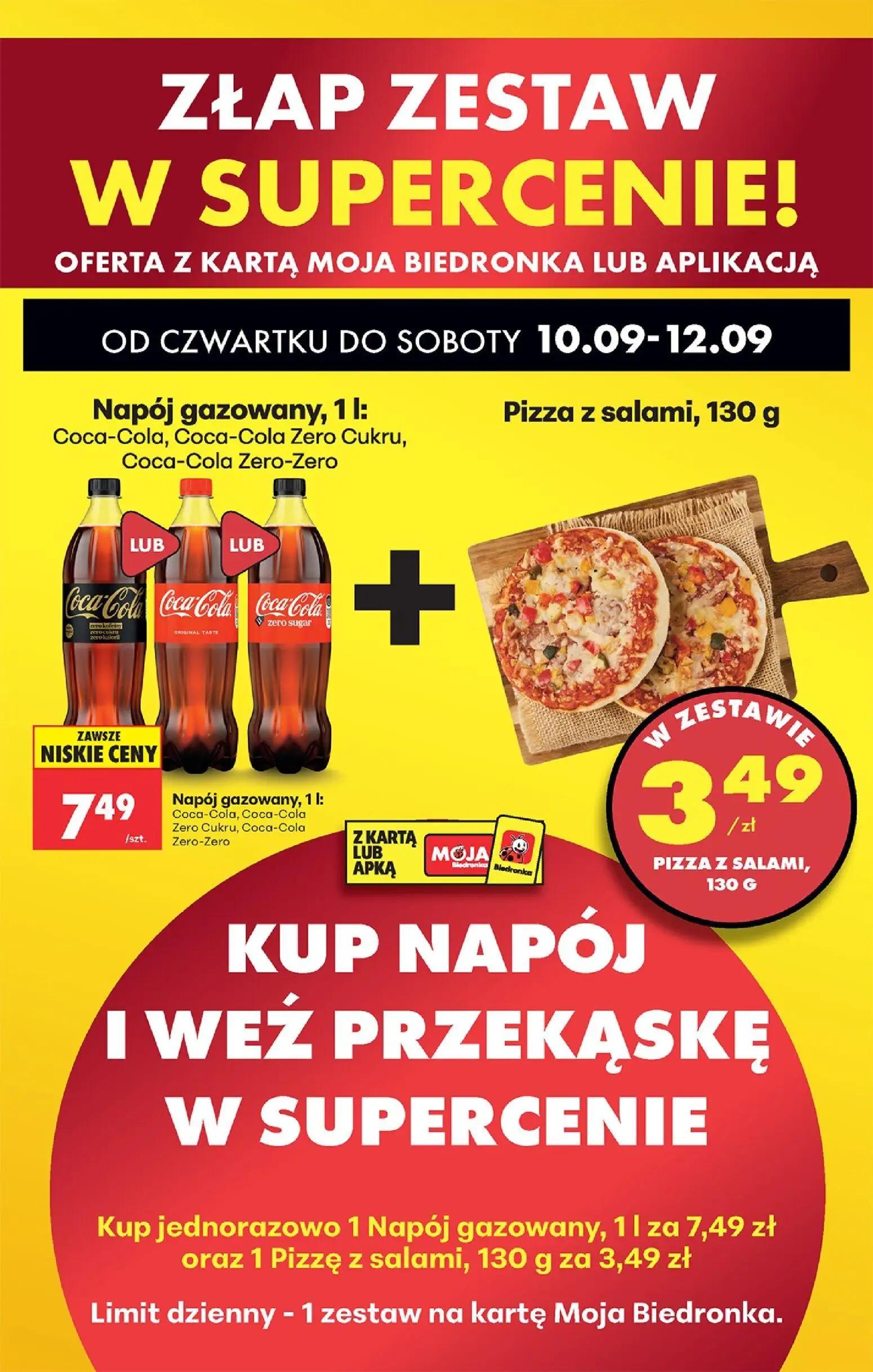 Biedronka gazetka, strona 48 z 95 — Napój gazowany, Pizza z salami, Napój gazowany Coca-Cola, Coca-Cola Zero Cukru, Coca-Col…