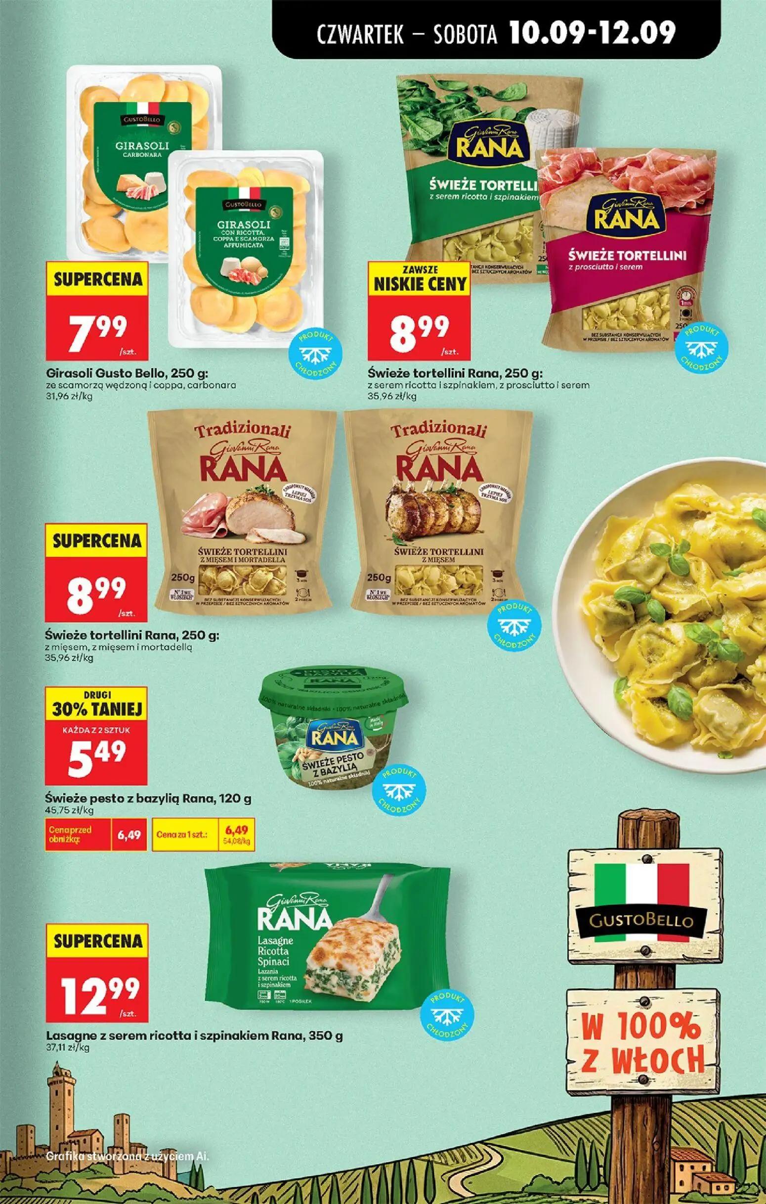 Biedronka gazetka, strona 59 z 95 — Świeże pesto z bazylią Rana, Girasoli Gusto Bello, ze scamorzą wędzoną i coppa, carbonar…