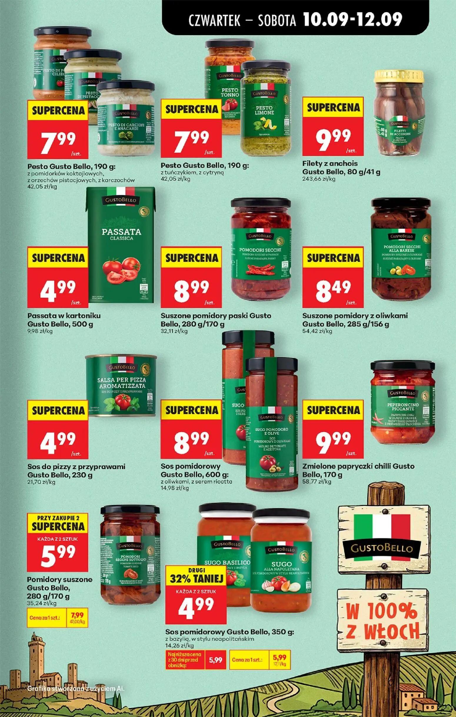 Biedronka gazetka, strona 61 z 95 — Sos pomidorowy Gusto Bello, Pomidory suszone Gusto Bello, Pesto Gusto Bello