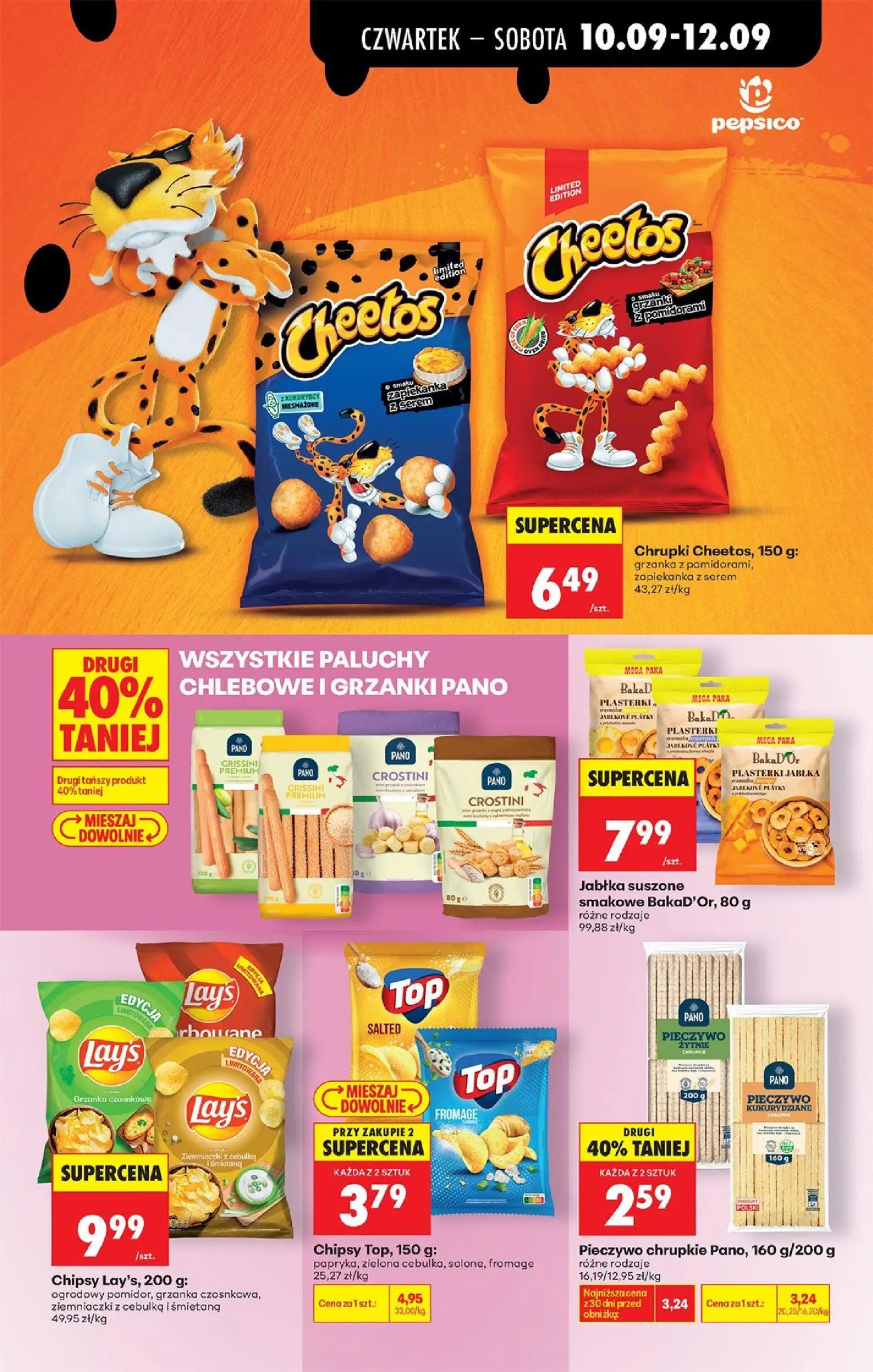 Biedronka gazetka, strona 75 z 95 — Chipsy Top, Pieczywo chrupkie Pano, Chrupki Cheetos