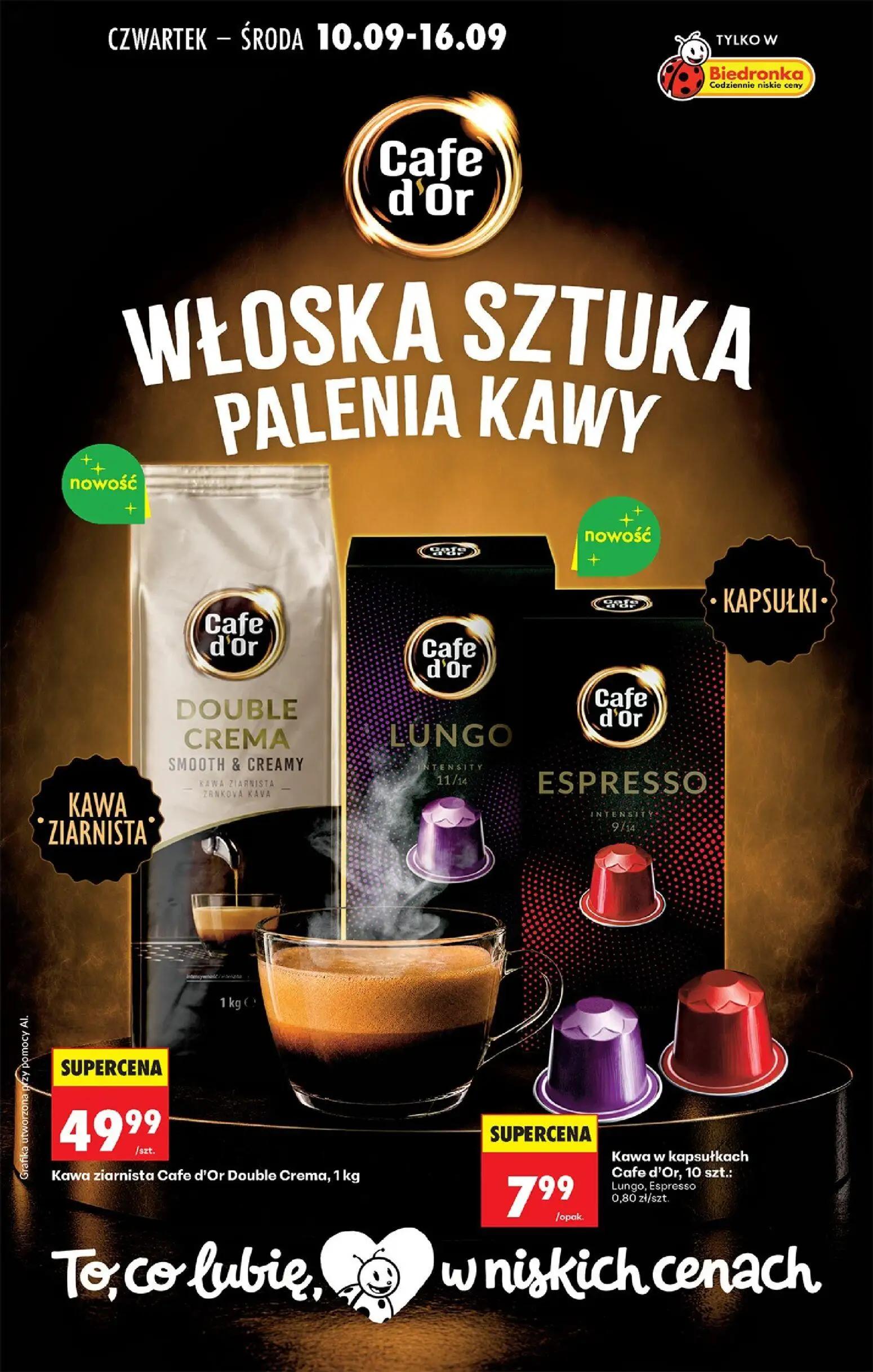 Biedronka gazetka, strona 76 z 95 — Kawa ziarnista Cafe d'Or Double Crema, Kawa w kapsułkach Cafe d'Or