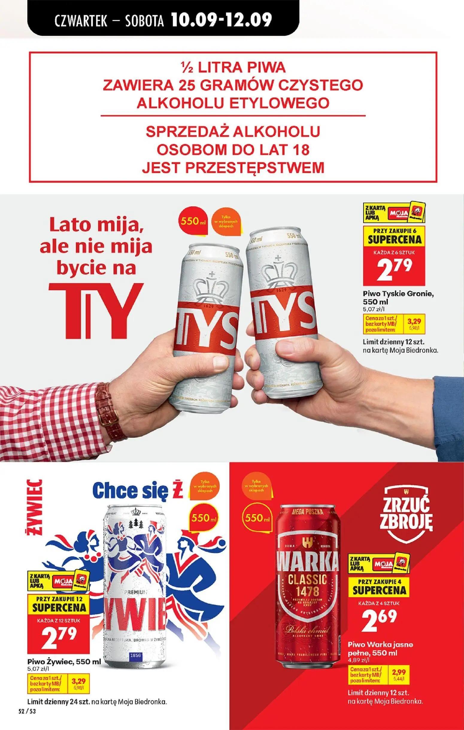 Biedronka gazetka, strona 80 z 95 — Piwo Tyskie Gronie, Piwo Żywiec, Piwo Warka jasne peł
