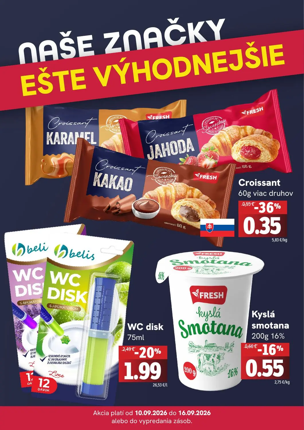 Fresh leták, strana 4 z 4 — WC disk, Croissant, Kyslá smotana