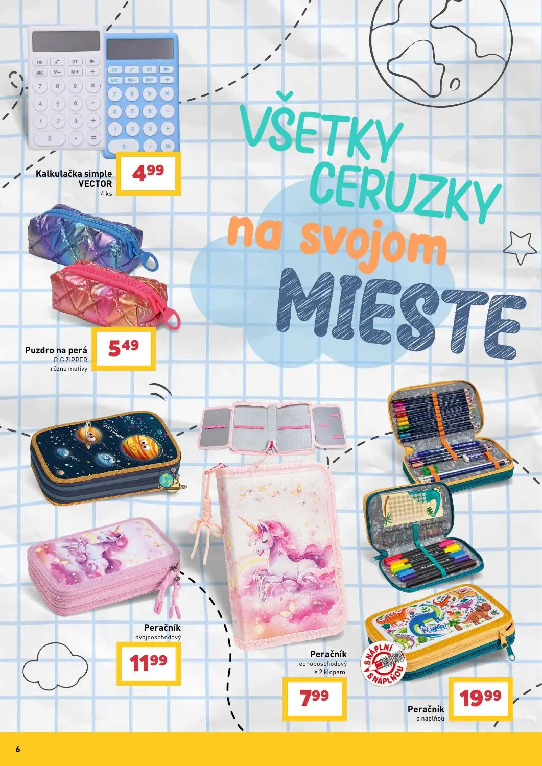 Billa leták, strana 6 z 13 — Kalkulačka simple VECTOR, Puzdro na perá BIG ZIPPER, Peračník dvojposchodový