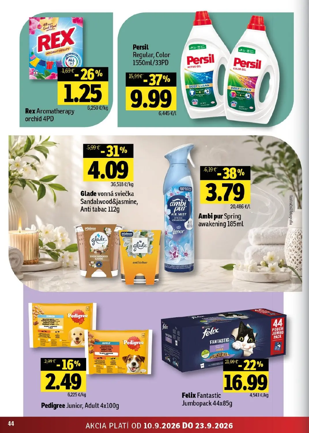 Fresh - západ leták, strana 44 z 50 — Persil Regular, Color 1550ml/33PD, Felix Fantastic Jumbopack 44x85g, Ambi pur Spring a…