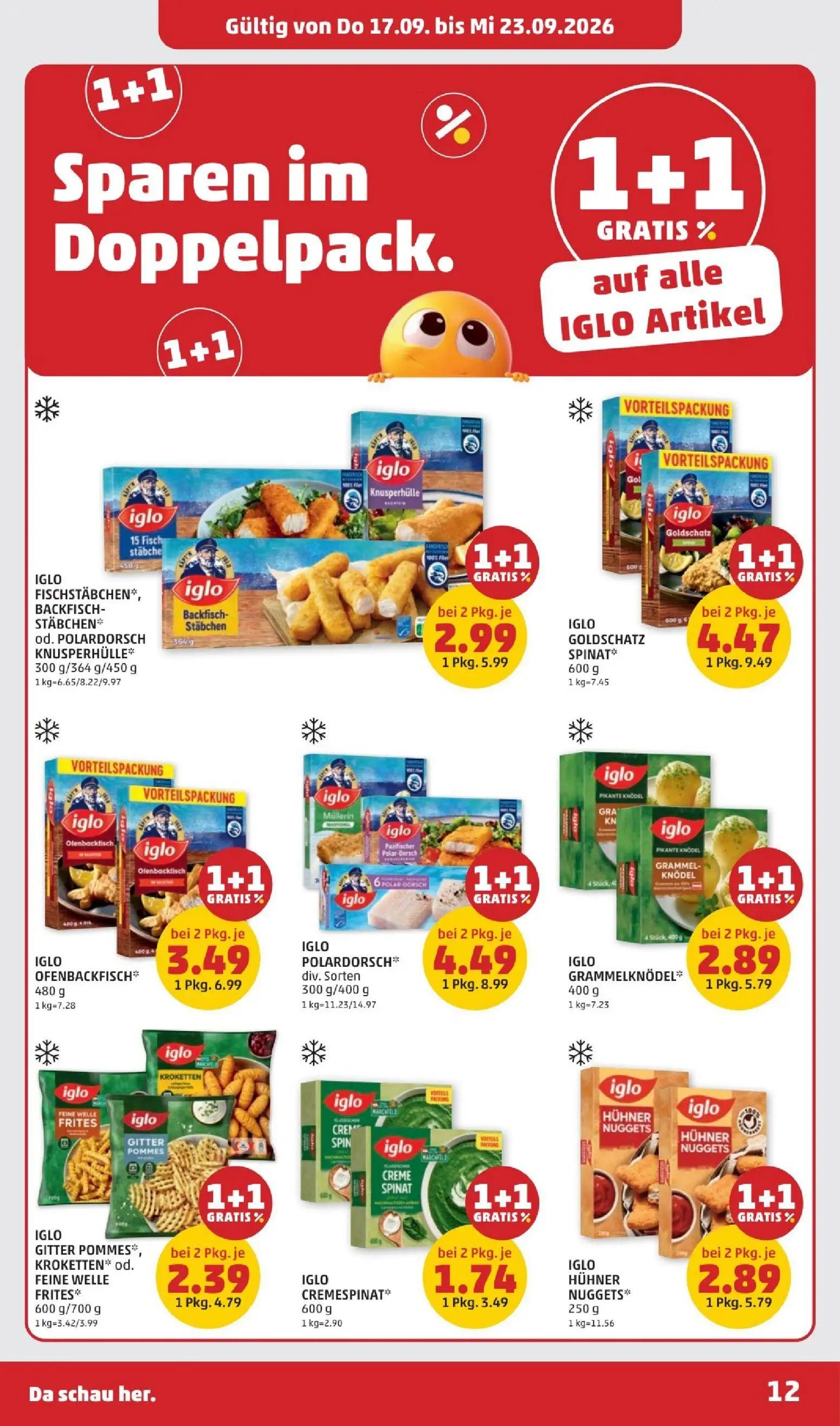 PENNY Prospekt, Seite 12 von 28 — IGLO FISCHSTÄBCHEN*, BACKFISCH-STÄBCHEN* od. POLARDORSCH KNUSPERHÜLLE*, IGLO GOLDSCHATZ SP…