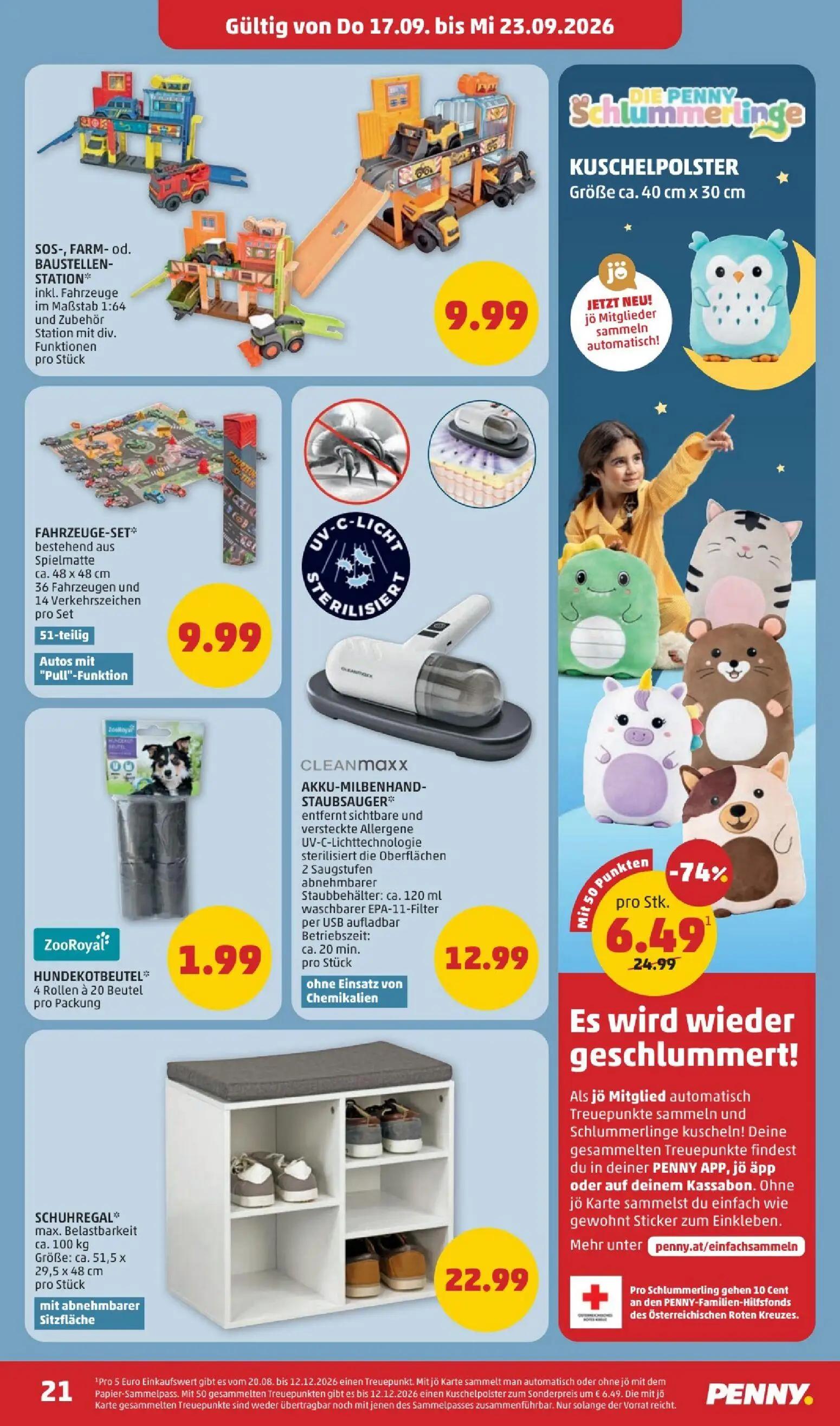 PENNY Prospekt, Seite 21 von 28 — Schlummerling, SOS-, FARM- od. BAUSTELLEN- STATION, FAHRZEUGE-SET