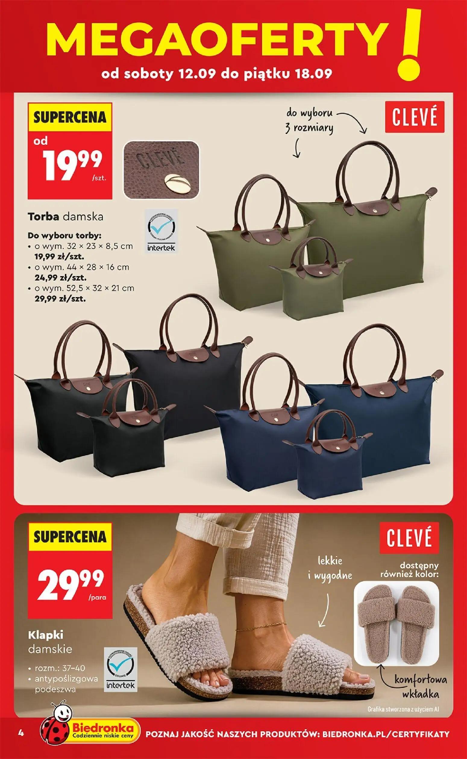 Biedronka gazetka, strona 4 z 44 — Torba damska, Klapki damskie