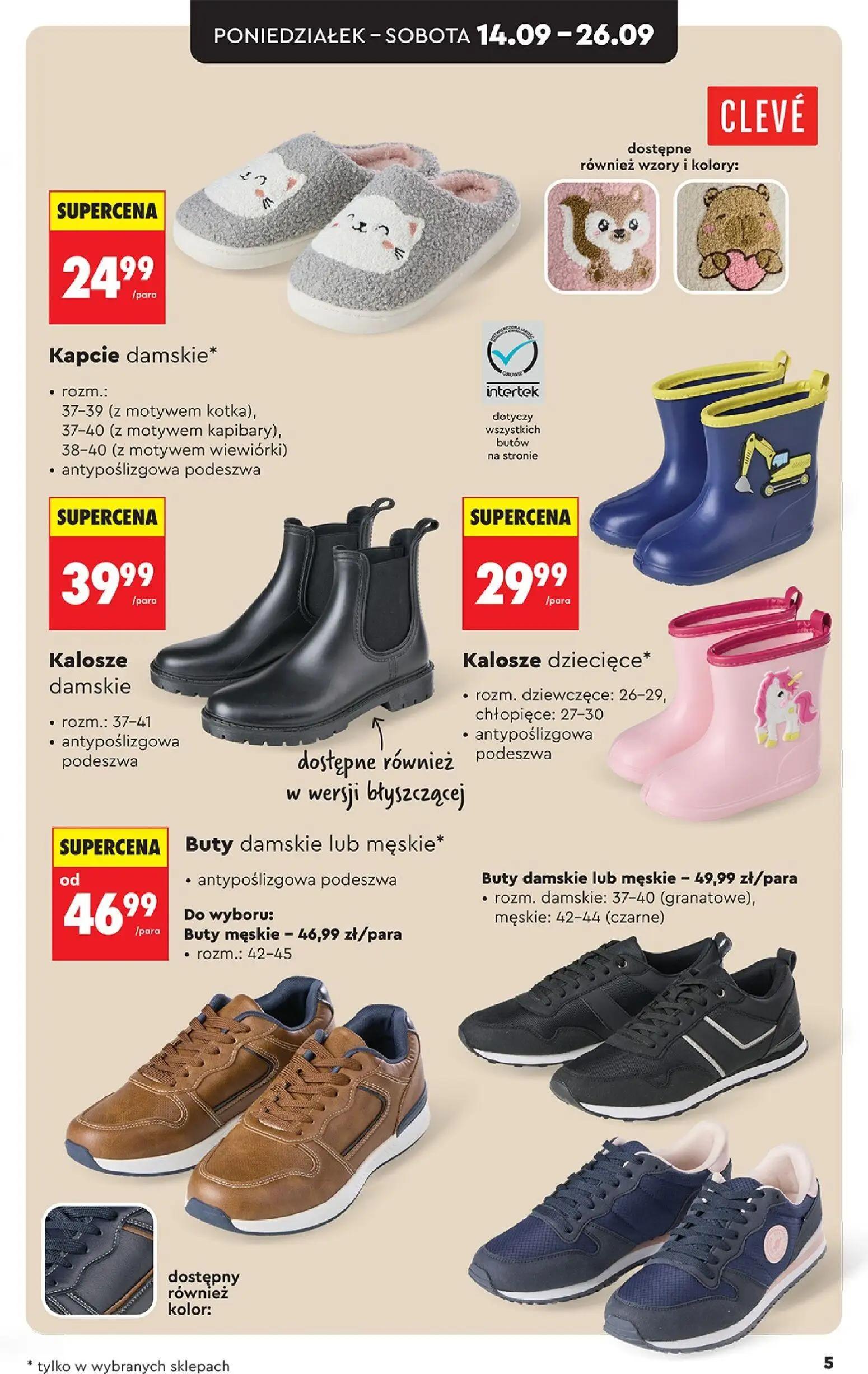 Biedronka gazetka, strona 5 z 44 — Kapcie damskie, Kalosze damskie, Kalosze dziecięce