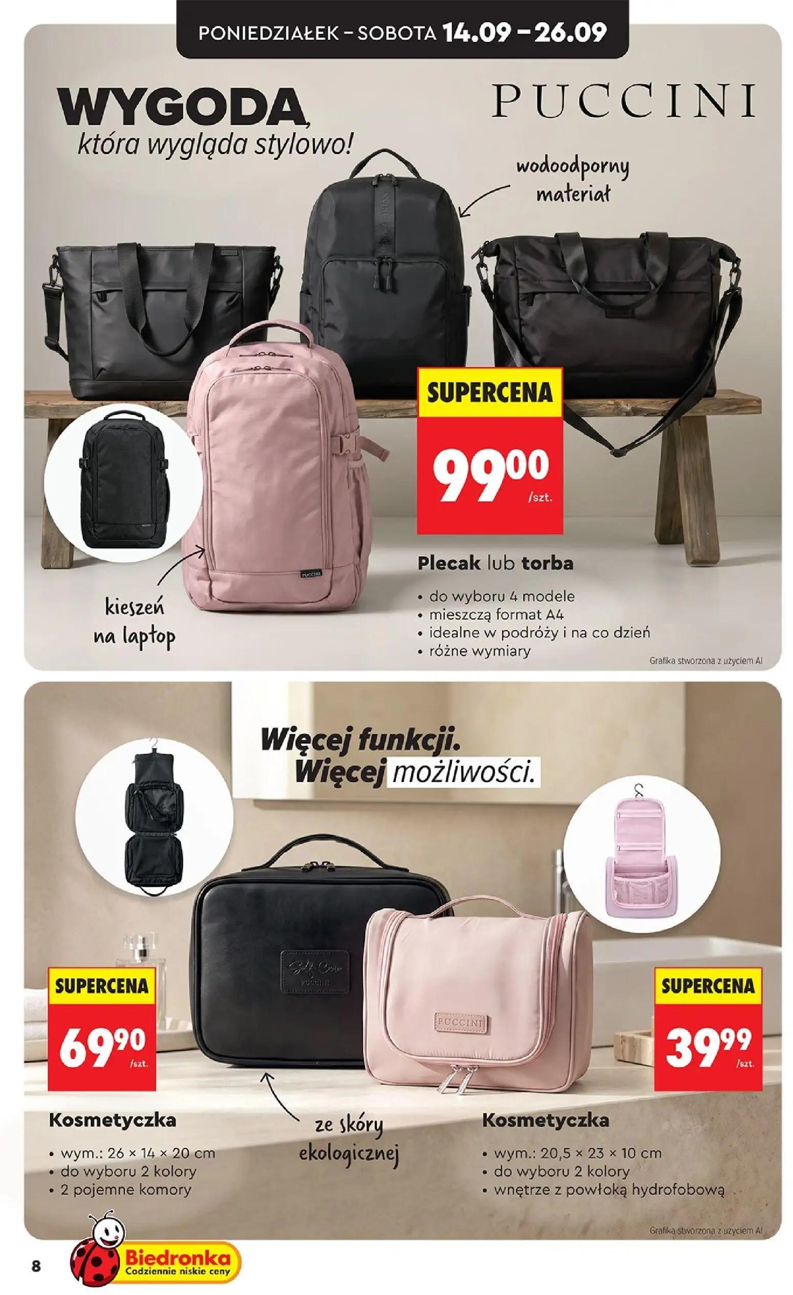 Biedronka gazetka, strona 8 z 44 — Plecak lub torba, Kosmetyczka, Kosmetyczka