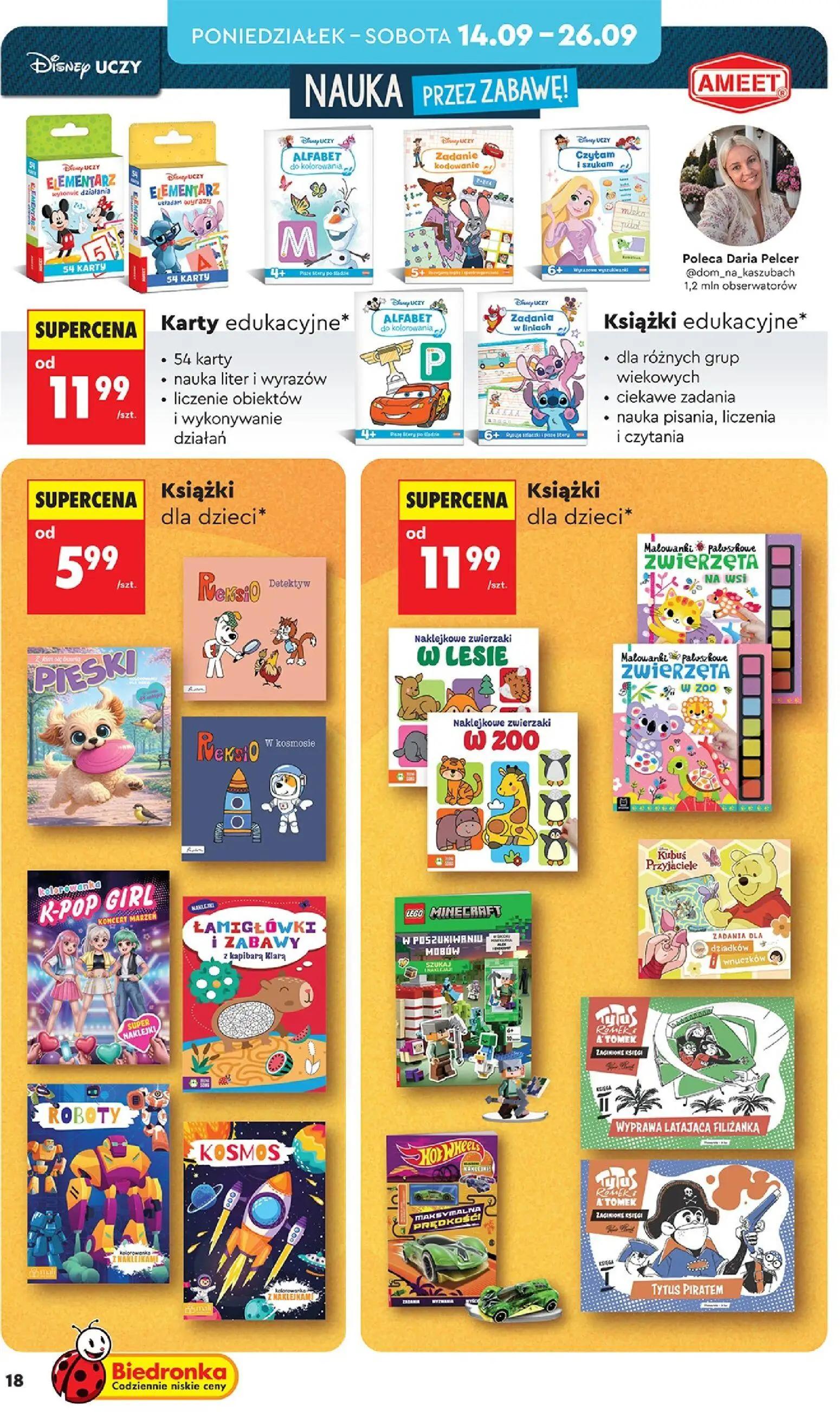 Biedronka gazetka, strona 18 z 44 — Karty edukacyjne, Książki dla dzieci, Książki dla dzieci