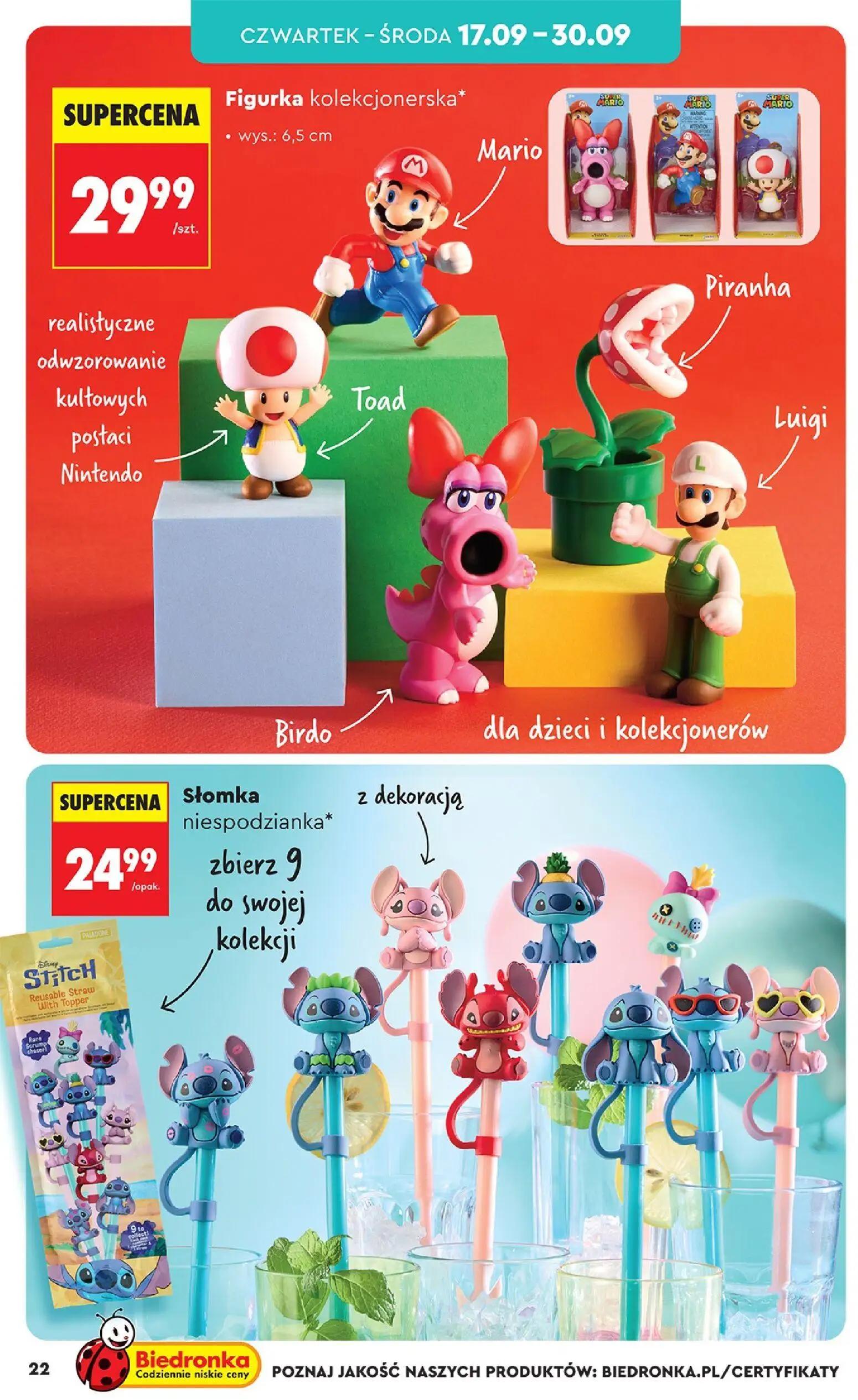 Biedronka gazetka, strona 22 z 44 — Figurka kolekcjonerska, Słomka niespodzianka Stitch