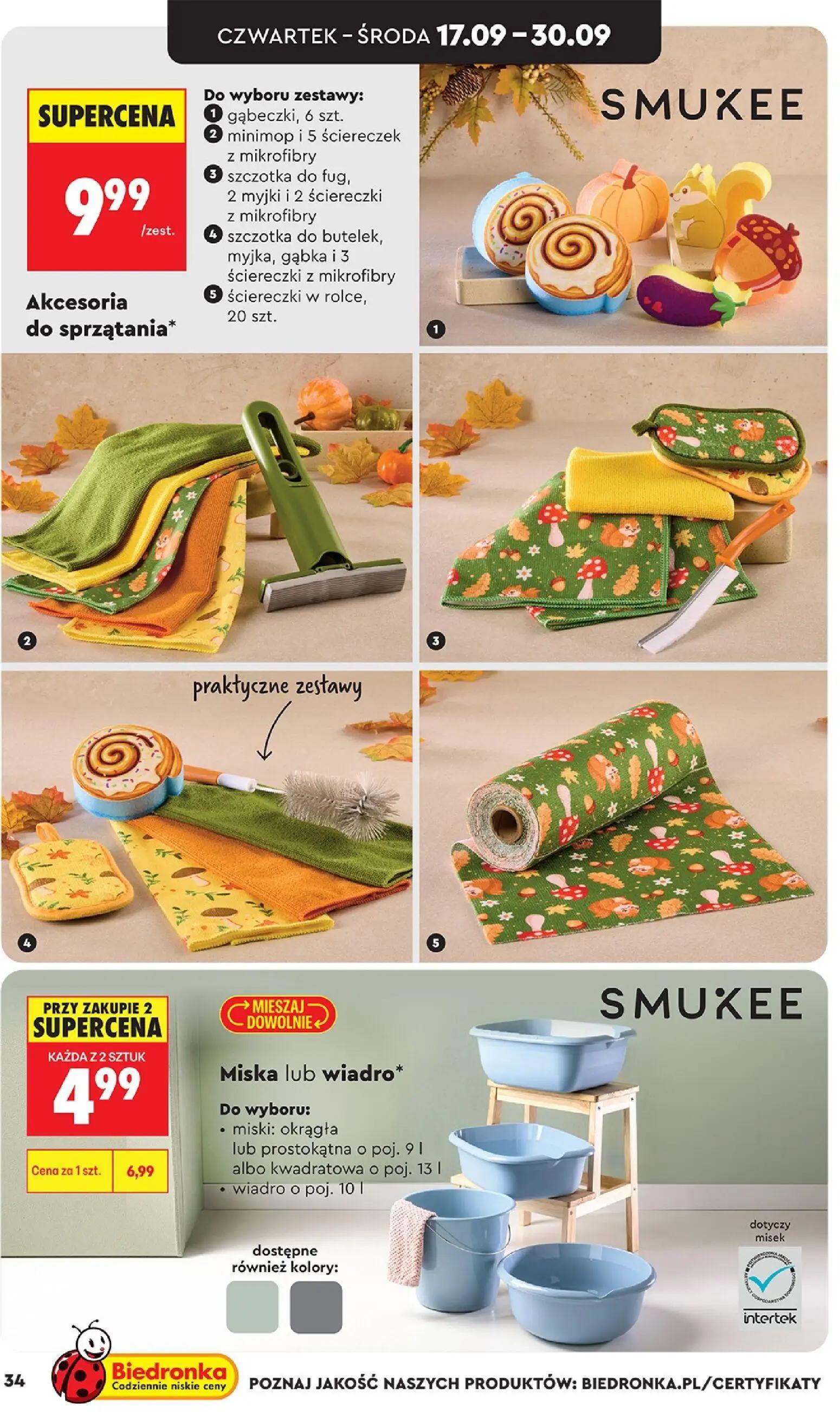 Biedronka gazetka, strona 34 z 44 — Miska lub wiadro, Akcesoria do sprzątania
