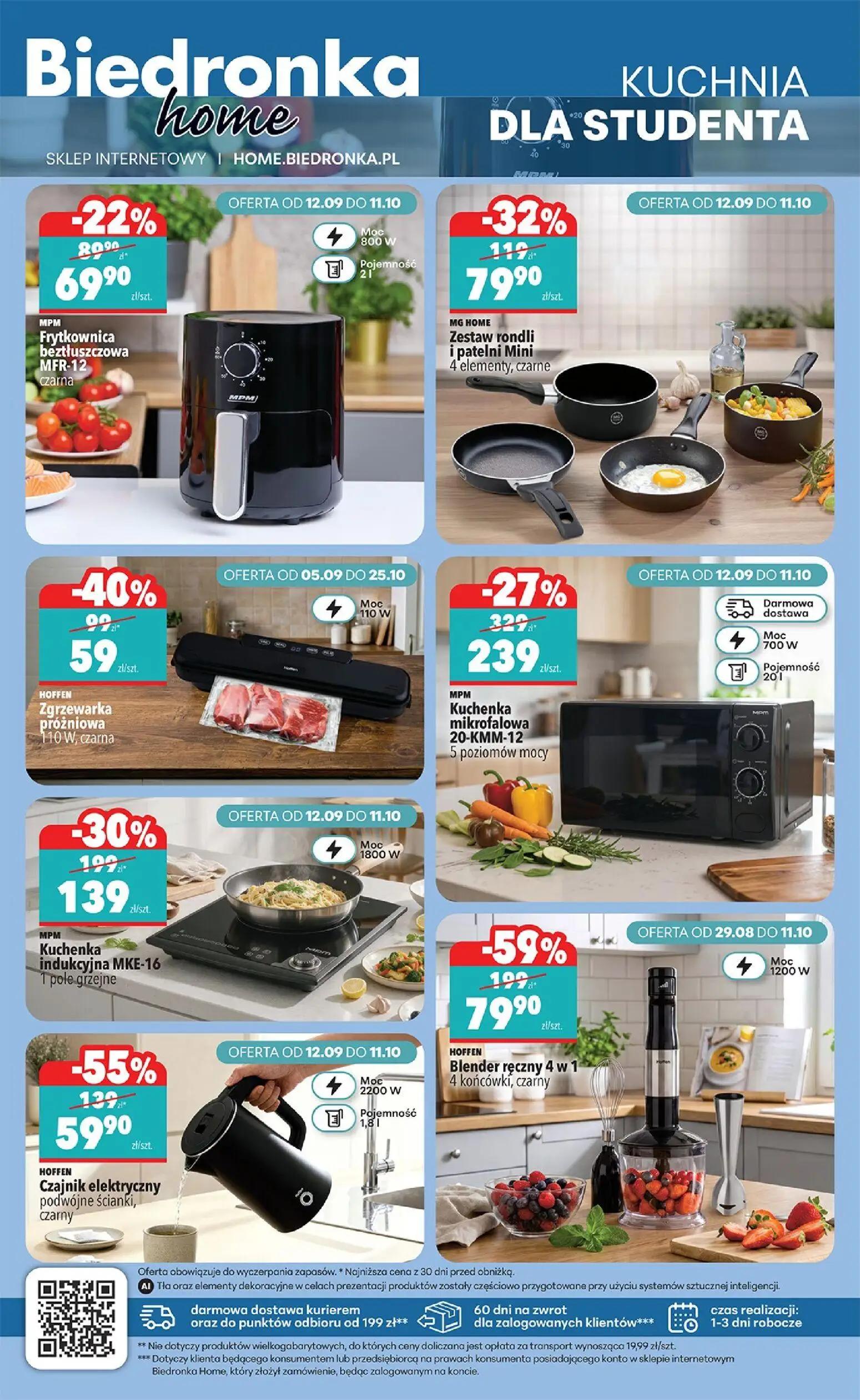 Biedronka gazetka, strona 40 z 44 — Blender ręczny 4 w 1, Kuchenka mikrofalowa 20-KMM-12, Czajnik elektryczny podwójne ścian…