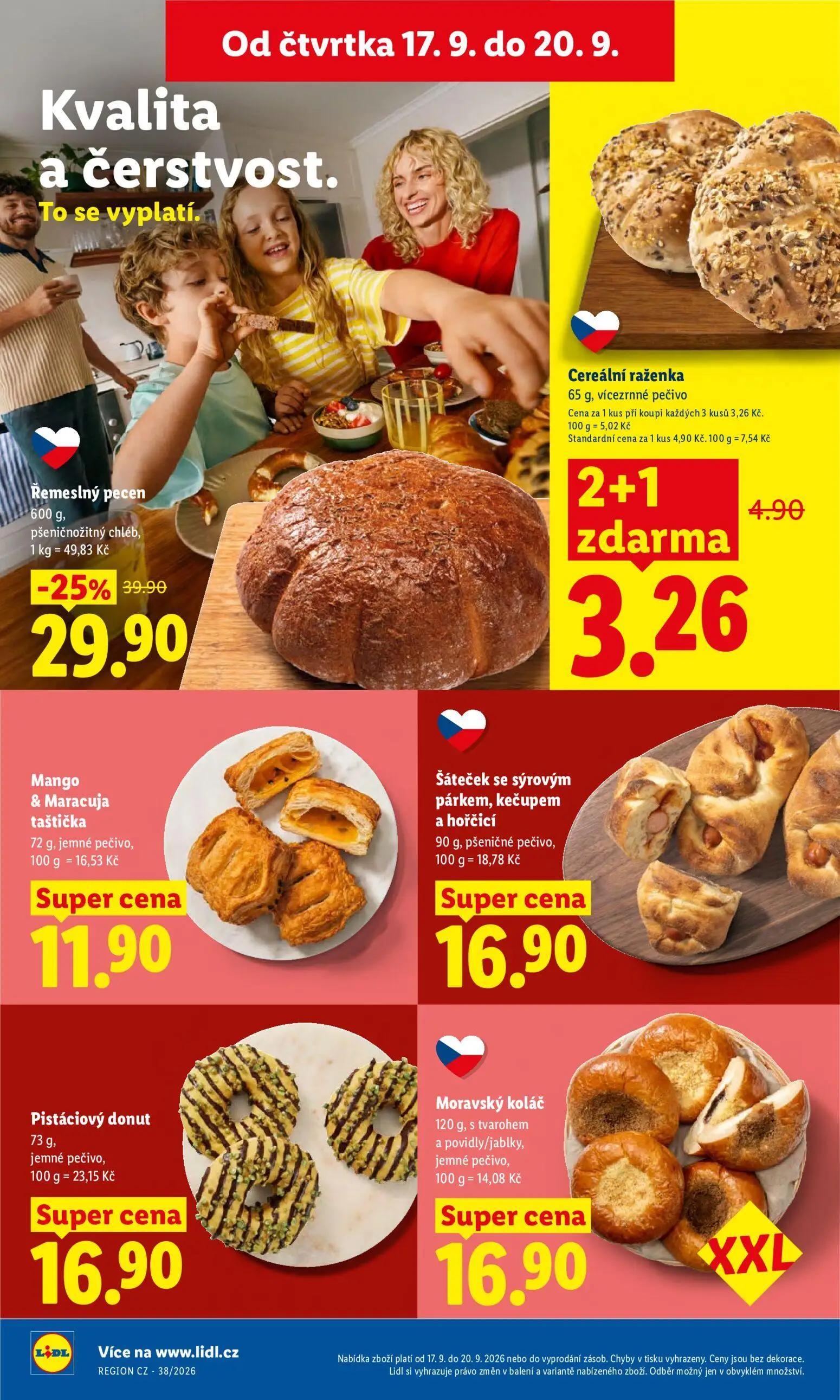 Lidl leták, strana 10 z 42 — Řemeslný pecen, Cereální raženka, Mango & Maracuja taštička