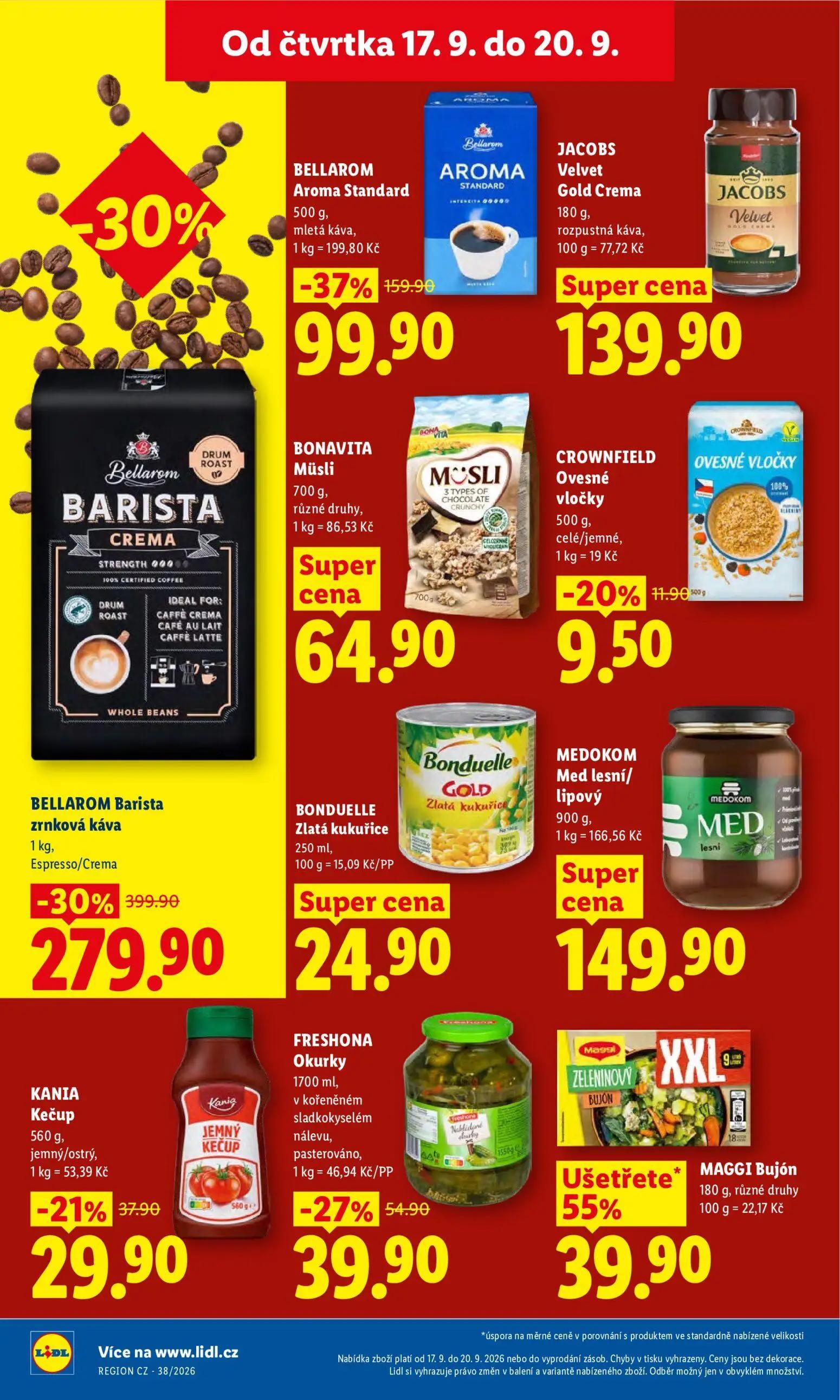 Lidl leták, strana 18 z 42 — BELLAROM Barista zrnková káva Espresso/Crema, BELLAROM Aroma Standard, MAGGI Bujón