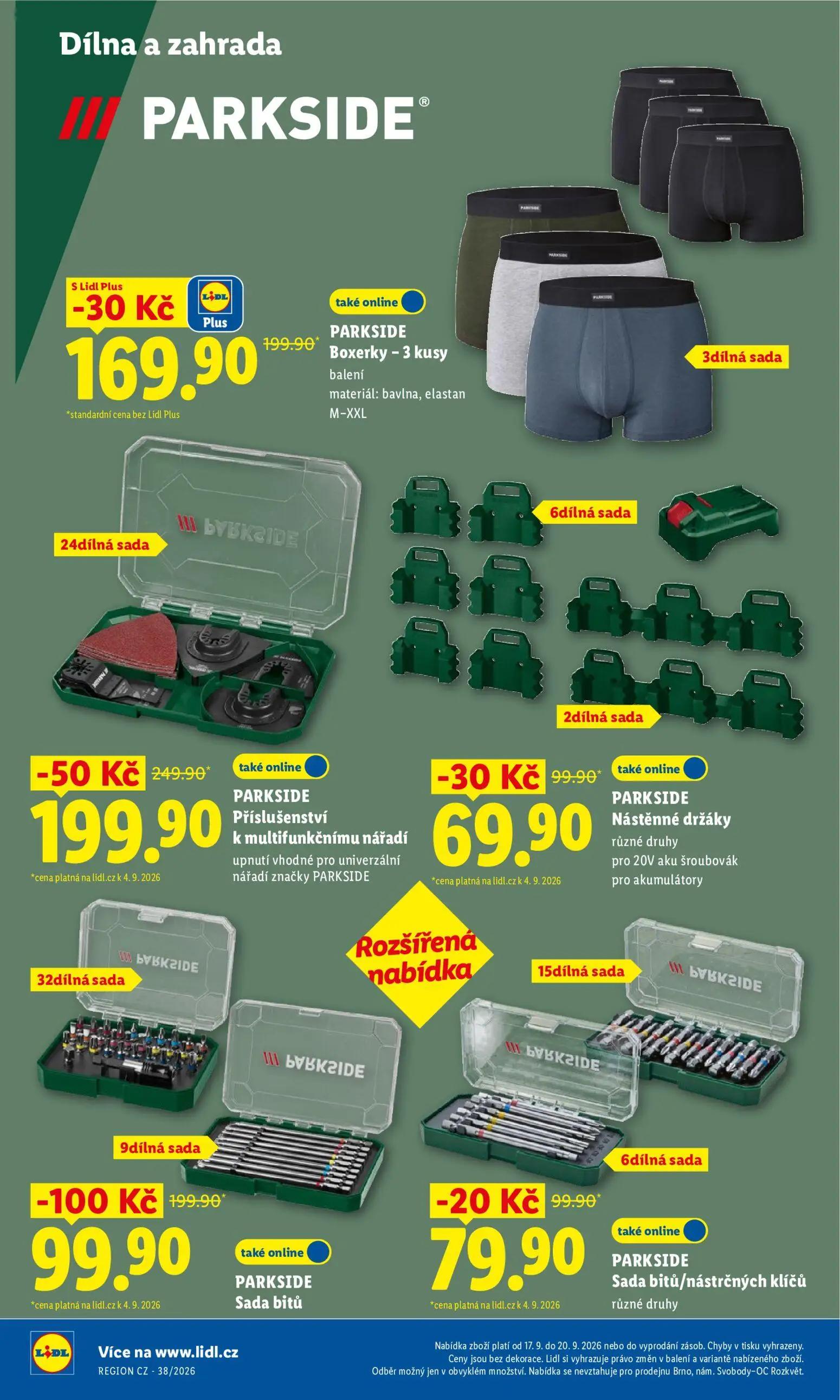 Lidl leták, strana 32 z 42 — PARKSIDE Sada bitů, PARKSIDE Příslušenství k multifunkčnímu nářadí, PARKSIDE Boxerky
