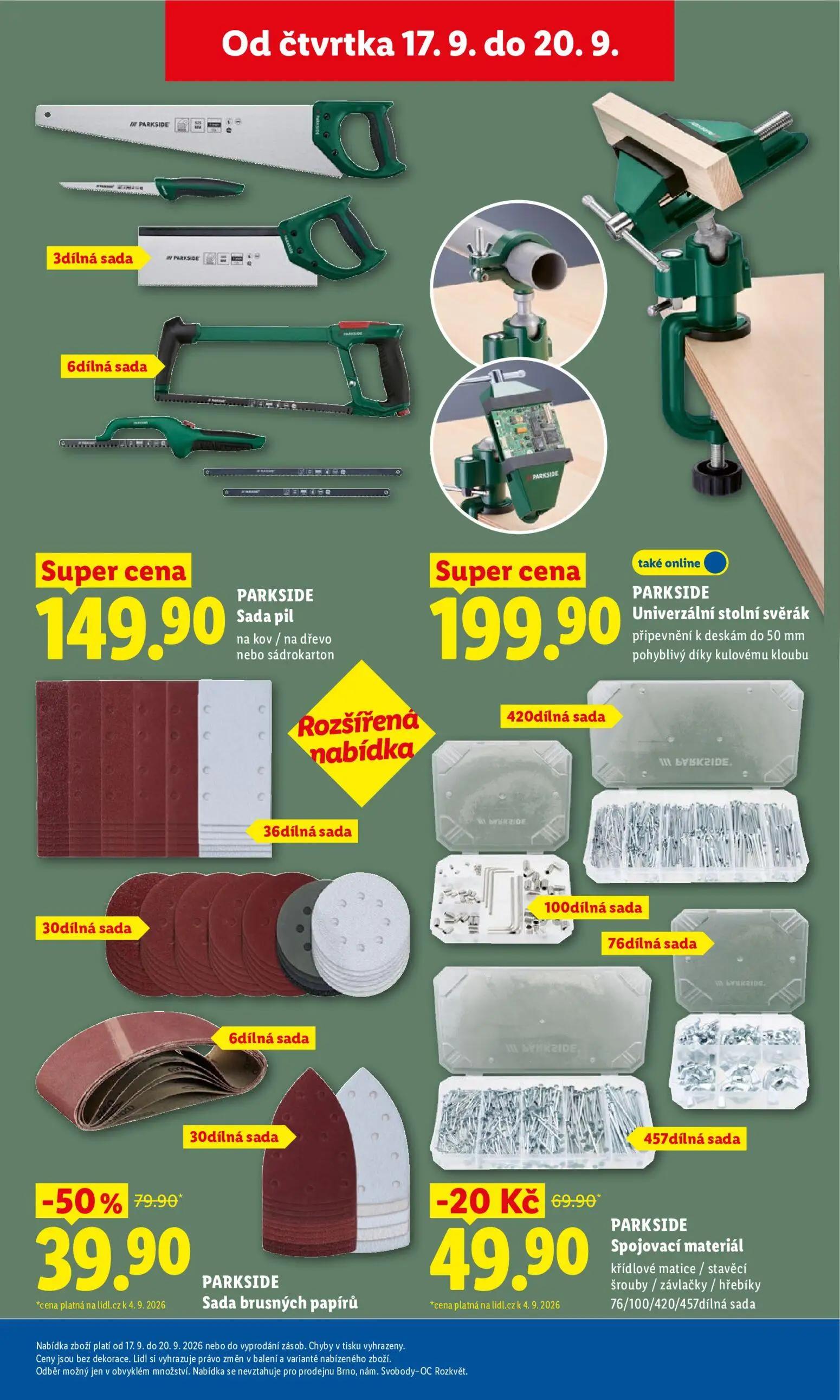 Lidl leták, strana 33 z 42 — PARKSIDE Sada brusných papírů, PARKSIDE Spojovací materiál křídlové matice / stavěcí šrouby / z…