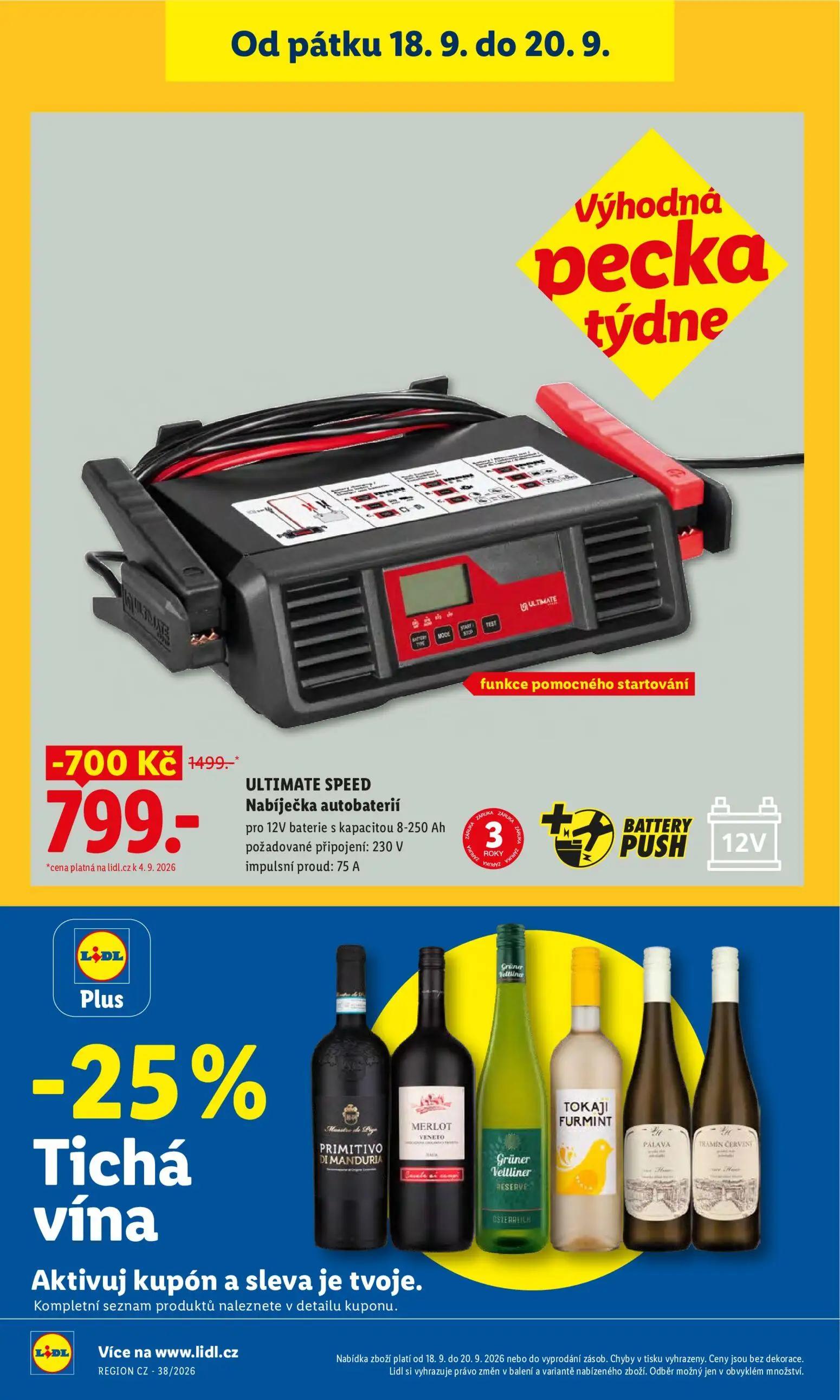 Lidl leták, strana 40 z 42 — ULTIMATE SPEED Nabíječka autobaterií pro 12V baterie s kapacitou 8-250 Ah požadované připojení:…