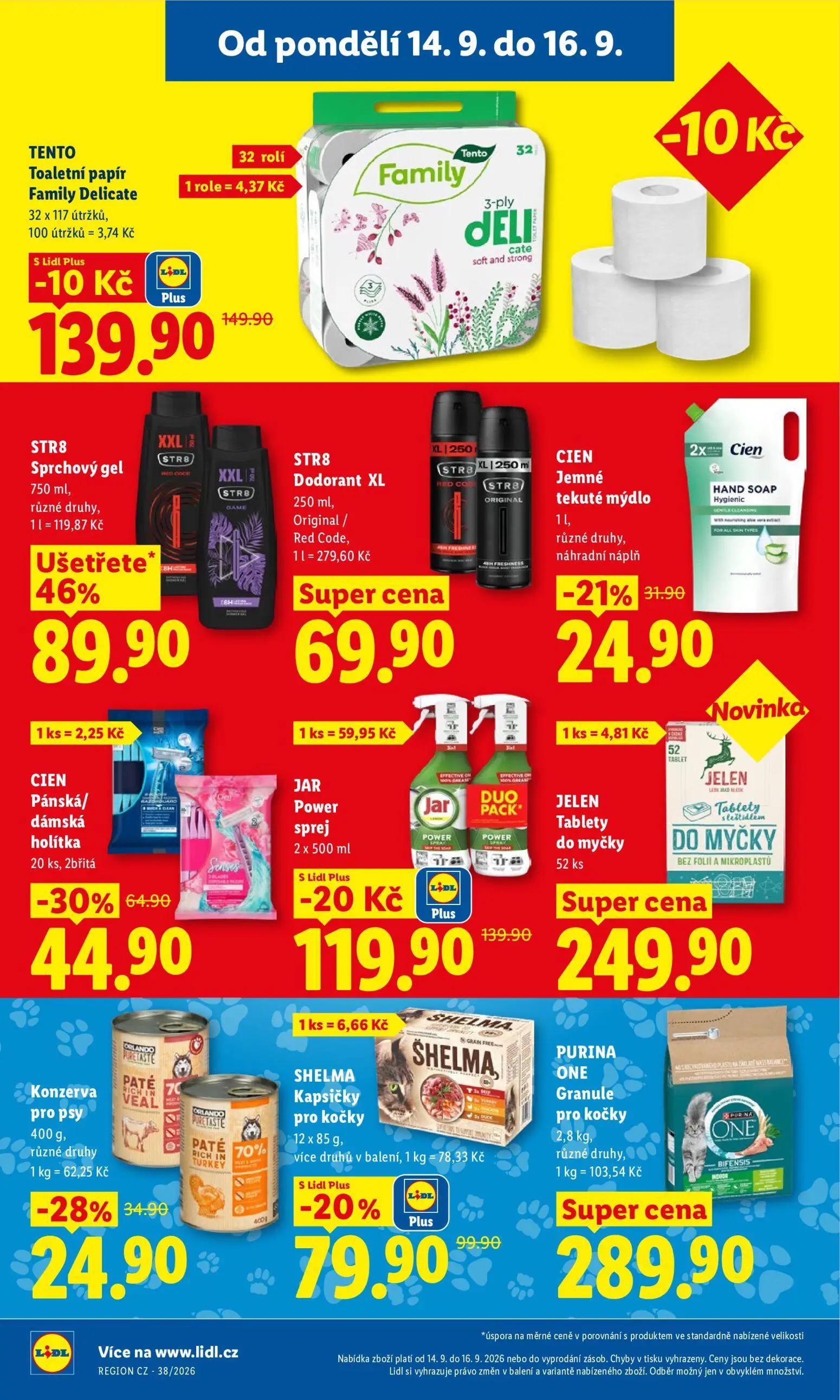 Lidl leták, strana 34 z 53 — JAR Power sprej, SHELMA Kapsičky pro kočky, Konzerva pro psy
