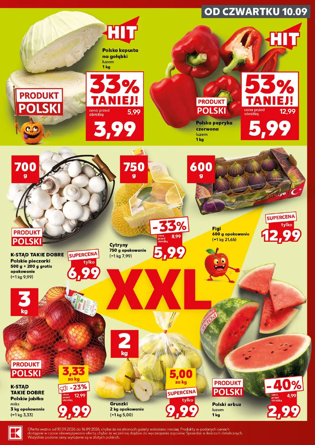 Kaufland gazetka, strona 7 z 26 — Polska papryka czerwona, Polska kapusta na gołąbki, Polskie pieczarki