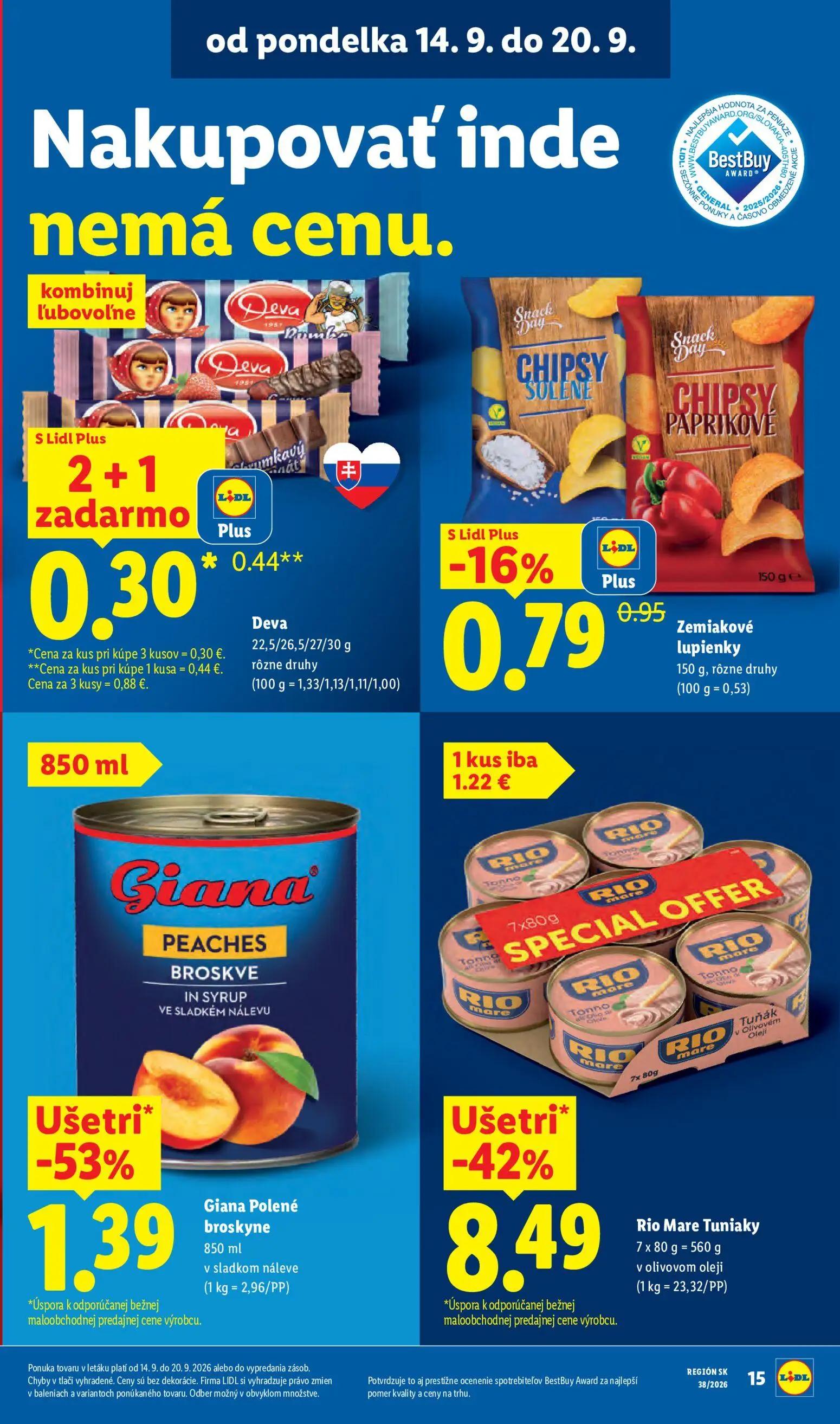 Lidl leták, strana 21 z 105 — Giana Polené broskyne, Zemiakové lupienky, Deva