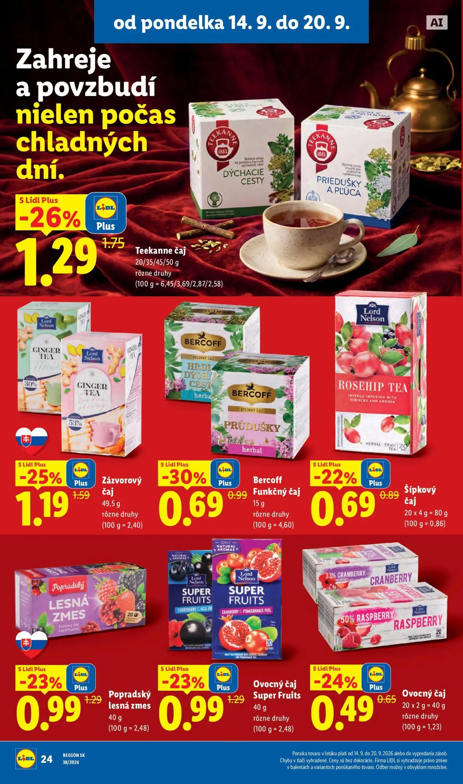 Lidl leták, strana 32 z 105 — Teekanne čaj, Zázvorový čaj, Bercoff Funkčný čaj